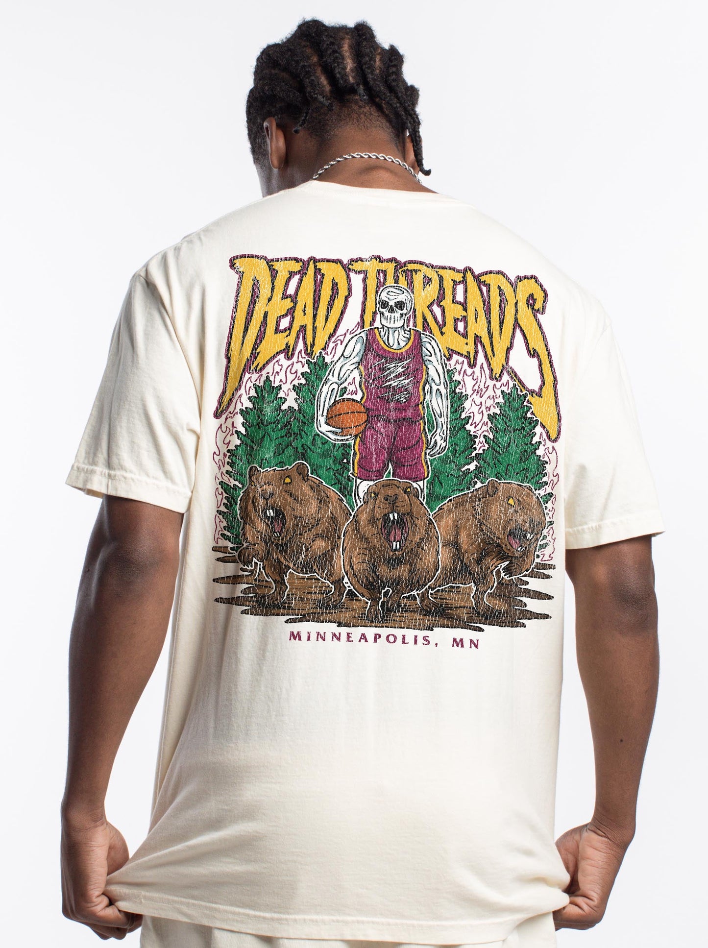 MINNEAPOLIS BASKETBALL - “3 SKULL” PREMIUM T - SHIRT – T-Shirt – Dead Threads Apparel