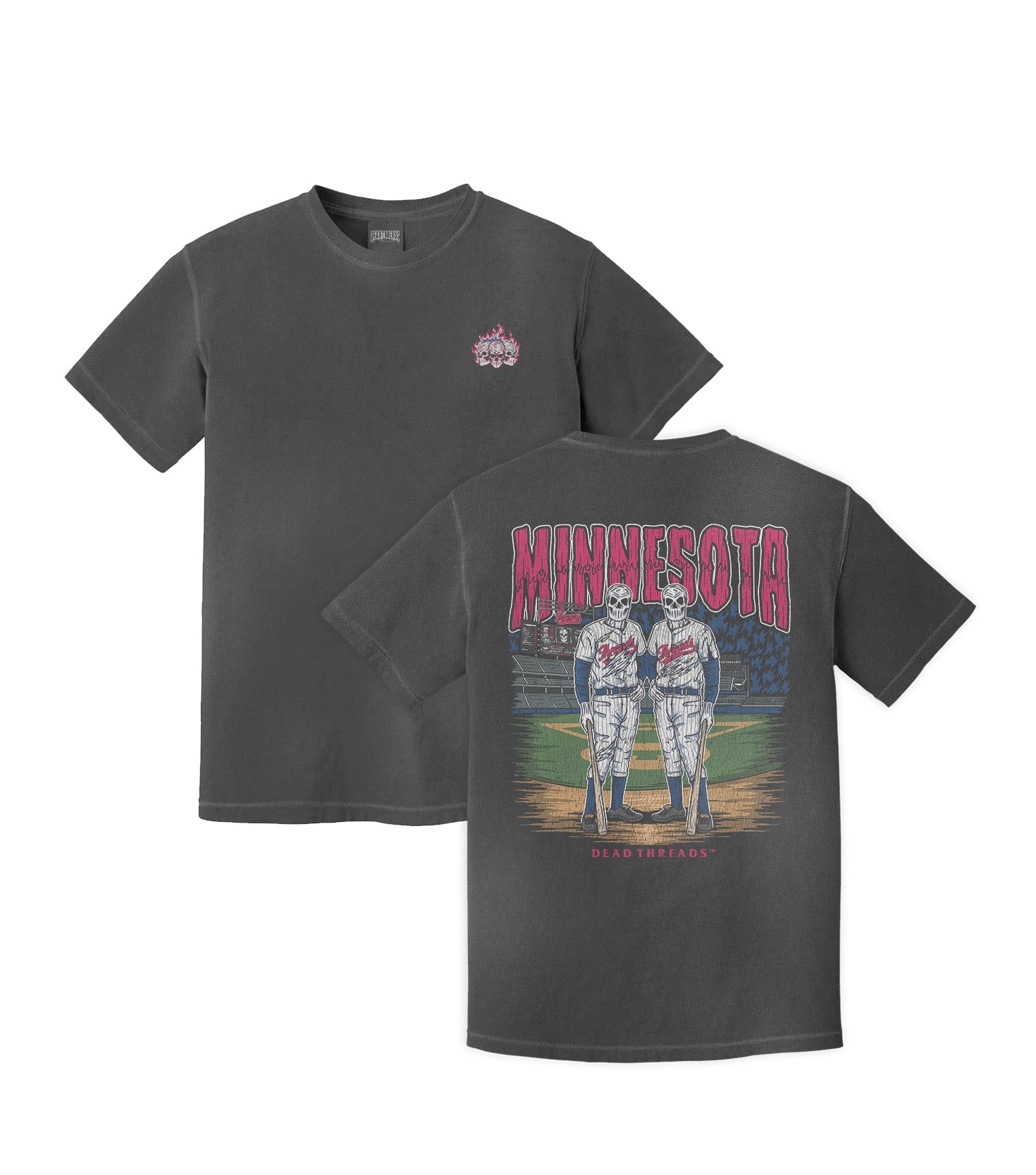 MINNESOTA BASEBALL - “3 SKULL” PREMIUM T - SHIRT – T-Shirt – Dead Threads Apparel