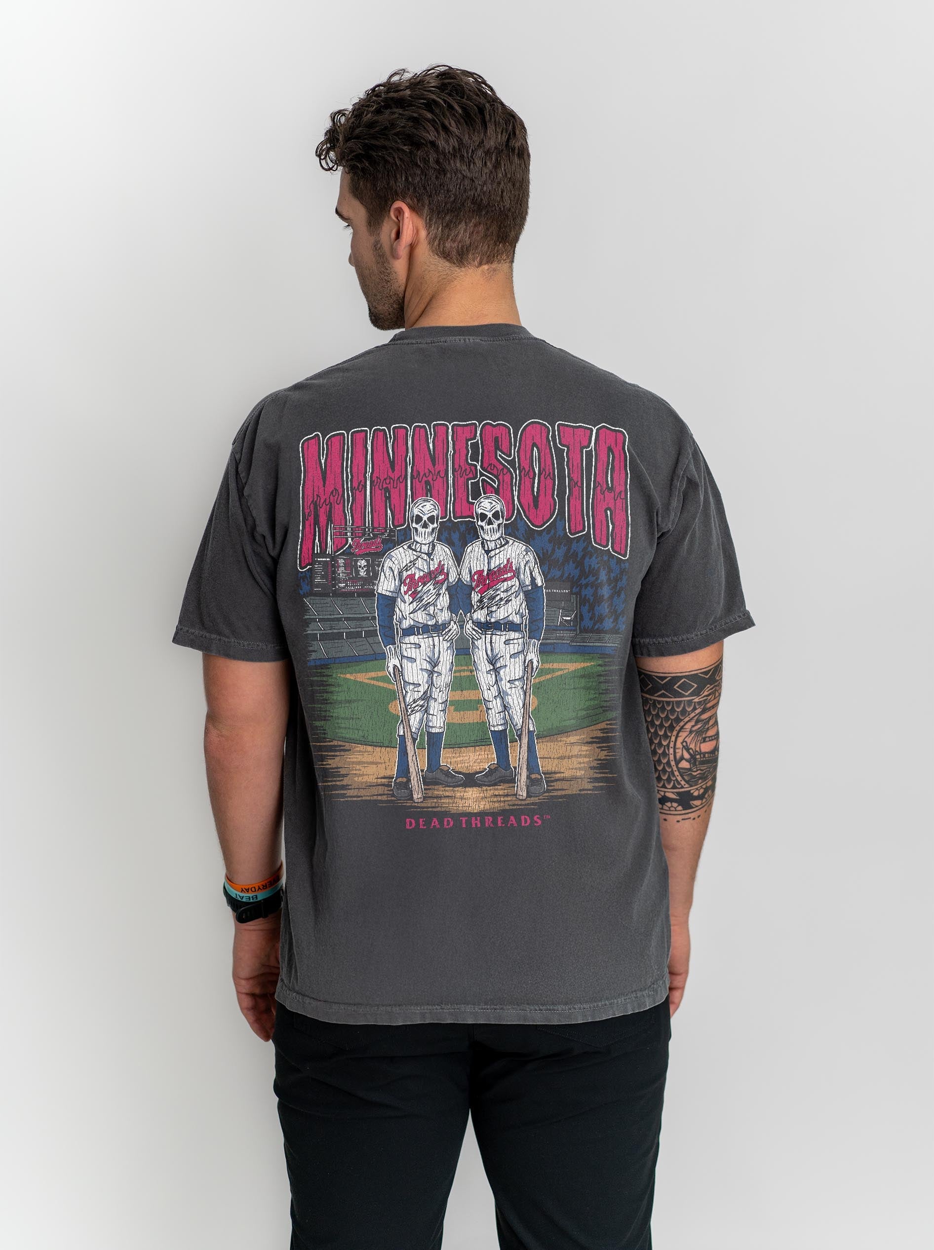 MINNESOTA BASEBALL - “3 SKULL” PREMIUM T - SHIRT – T-Shirt – Dead Threads Apparel