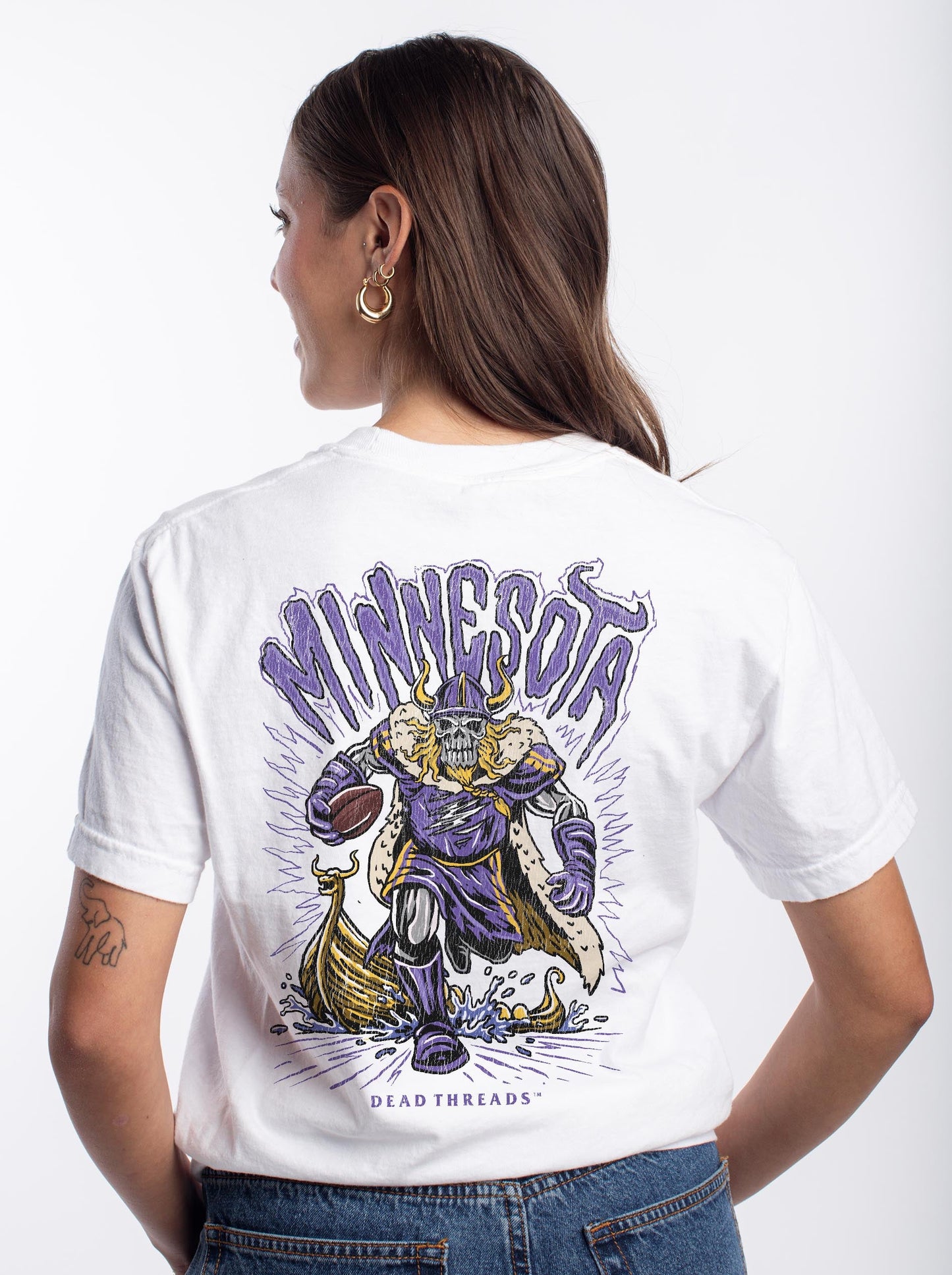 MINNESOTA FOOTBALL v1 - “3 SKULL” PREMIUM T - SHIRT – T-Shirt – Dead Threads Apparel