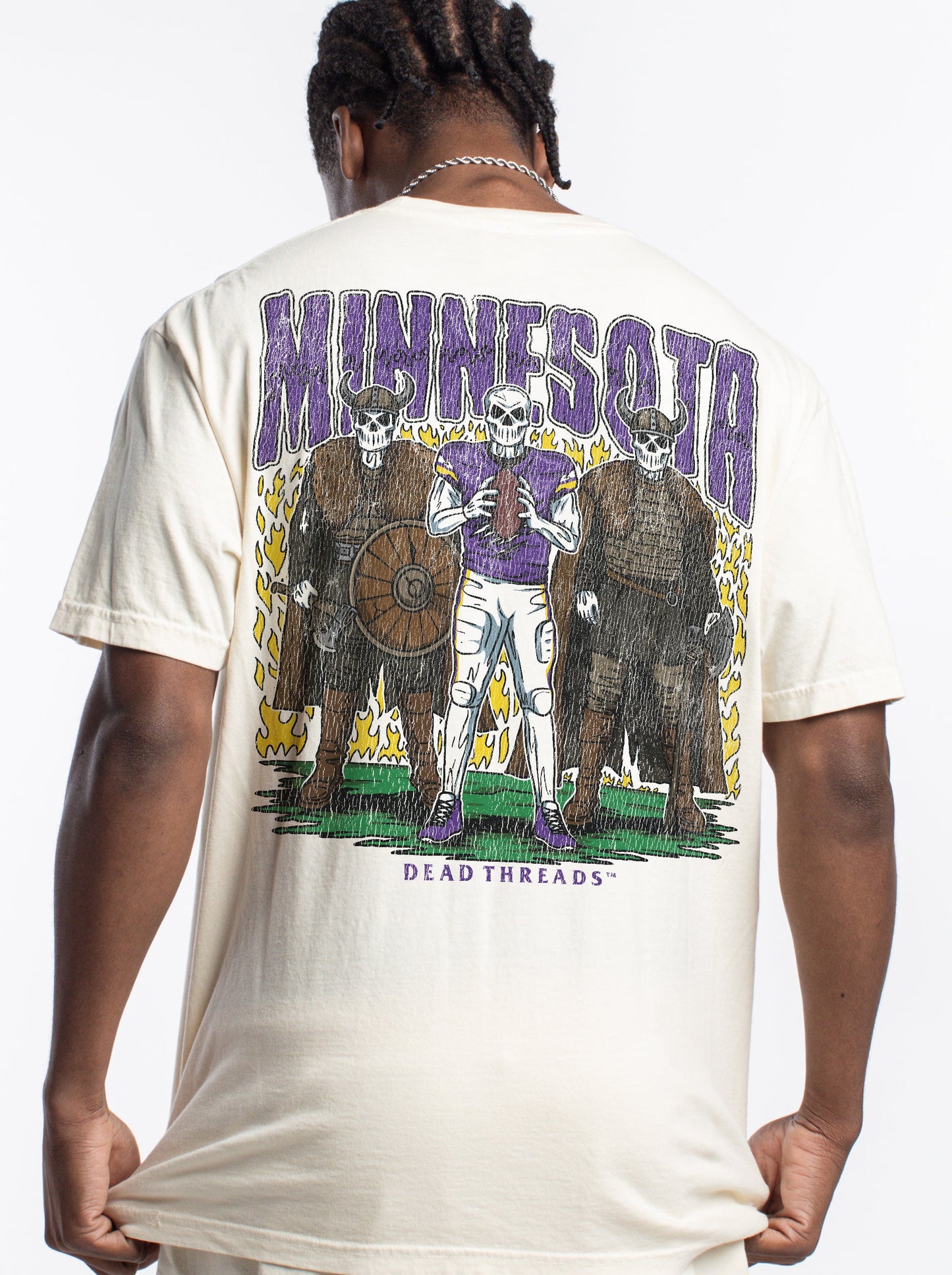 MINNESOTA FOOTBALL v3 - “3 SKULL” PREMIUM T - SHIRT – T-Shirt – Dead Threads Apparel