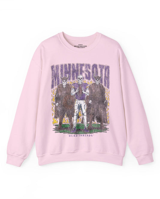 MINNESOTA FOOTBALL v3 CREWNECK SWEATSHIRT - PINK – Sweatshirt – Dead Threads Apparel