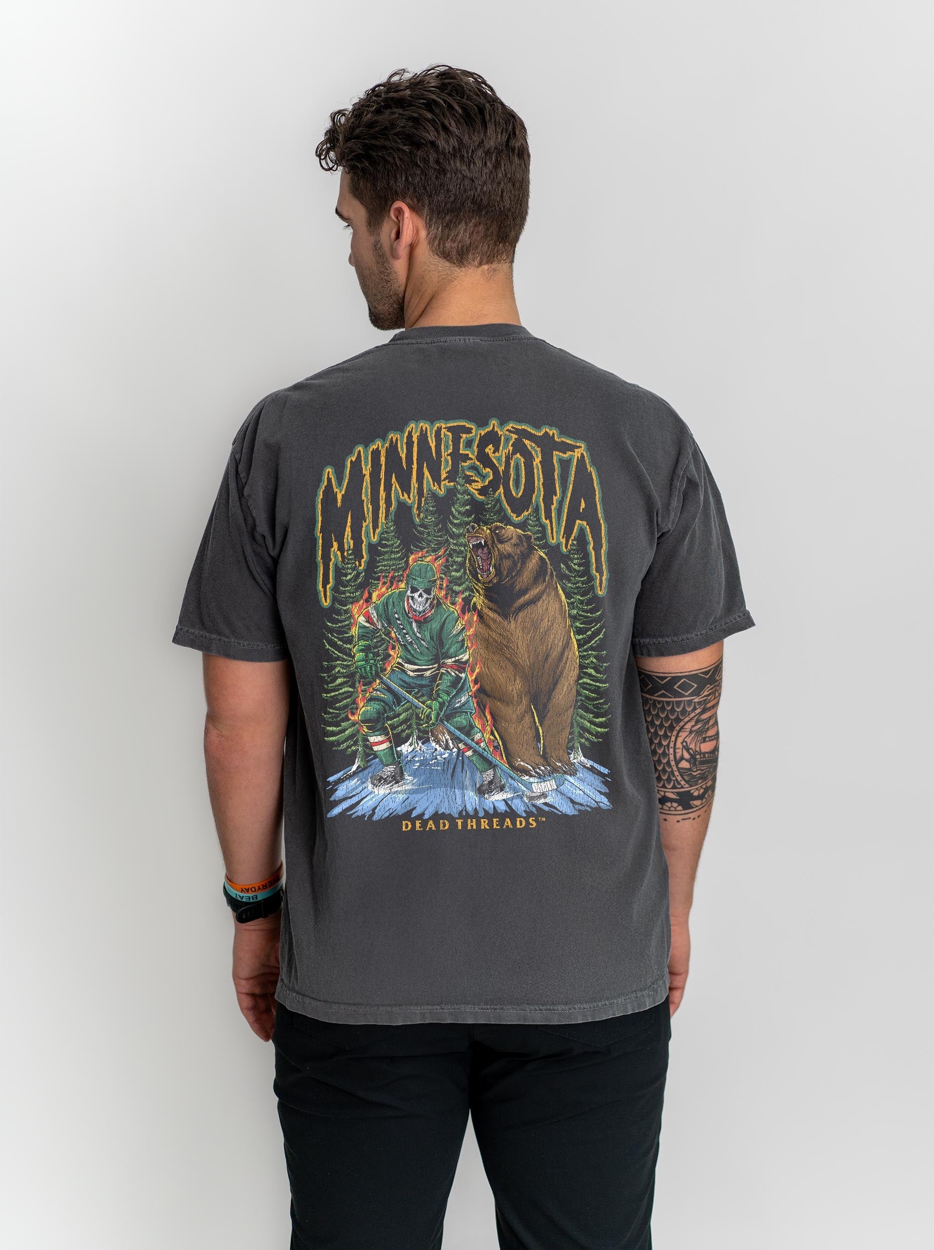 MINNESOTA HOCKEY - “3 SKULL” PREMIUM T - SHIRT – T-Shirt – Dead Threads Apparel