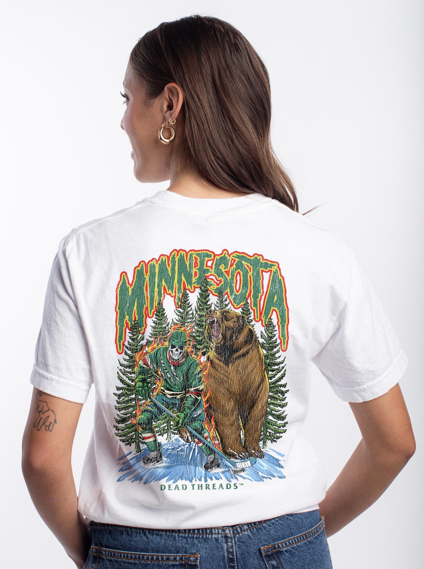 MINNESOTA HOCKEY - “3 SKULL” PREMIUM T - SHIRT – T-Shirt – Dead Threads Apparel