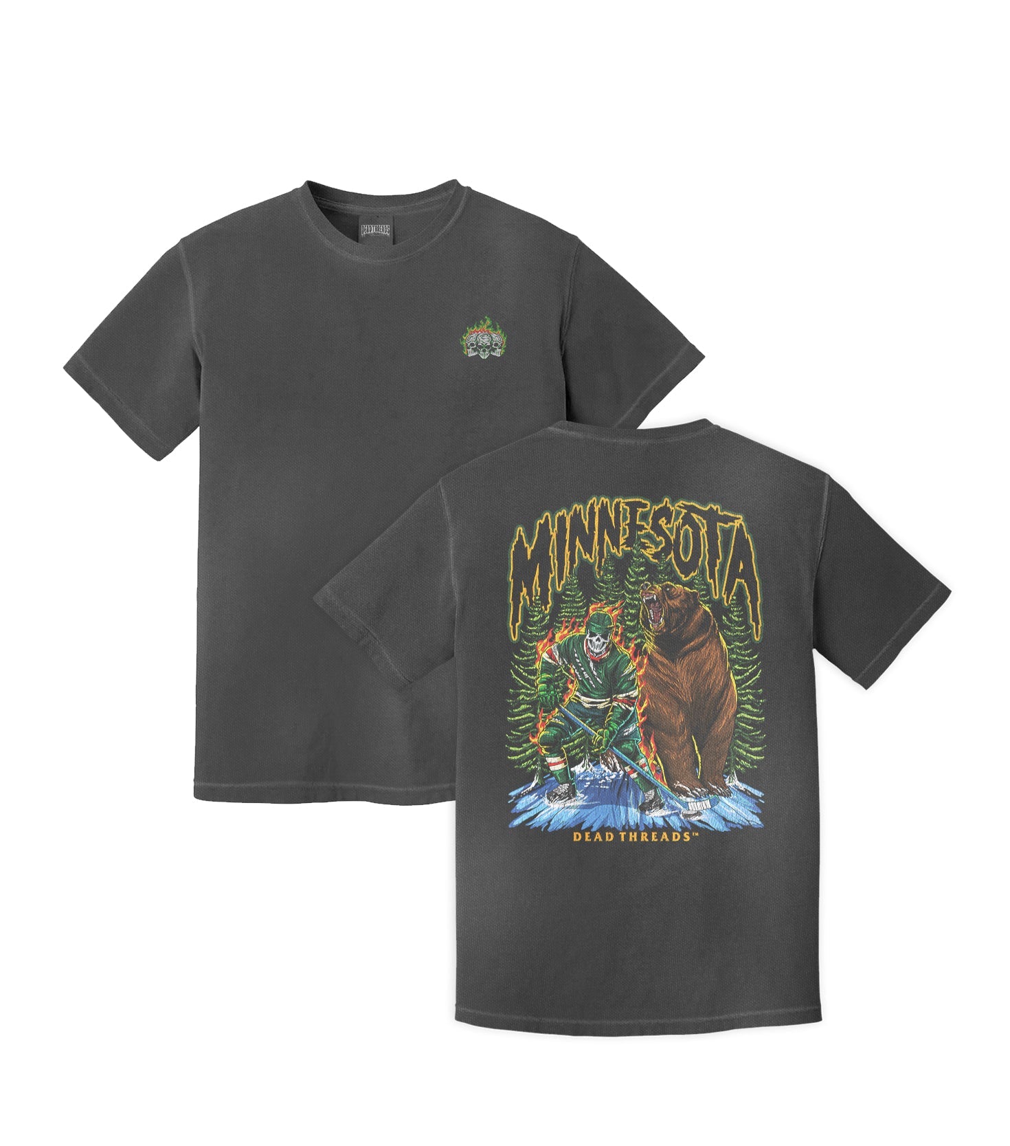 MINNESOTA HOCKEY - “3 SKULL” PREMIUM T - SHIRT – T-Shirt – Dead Threads Apparel