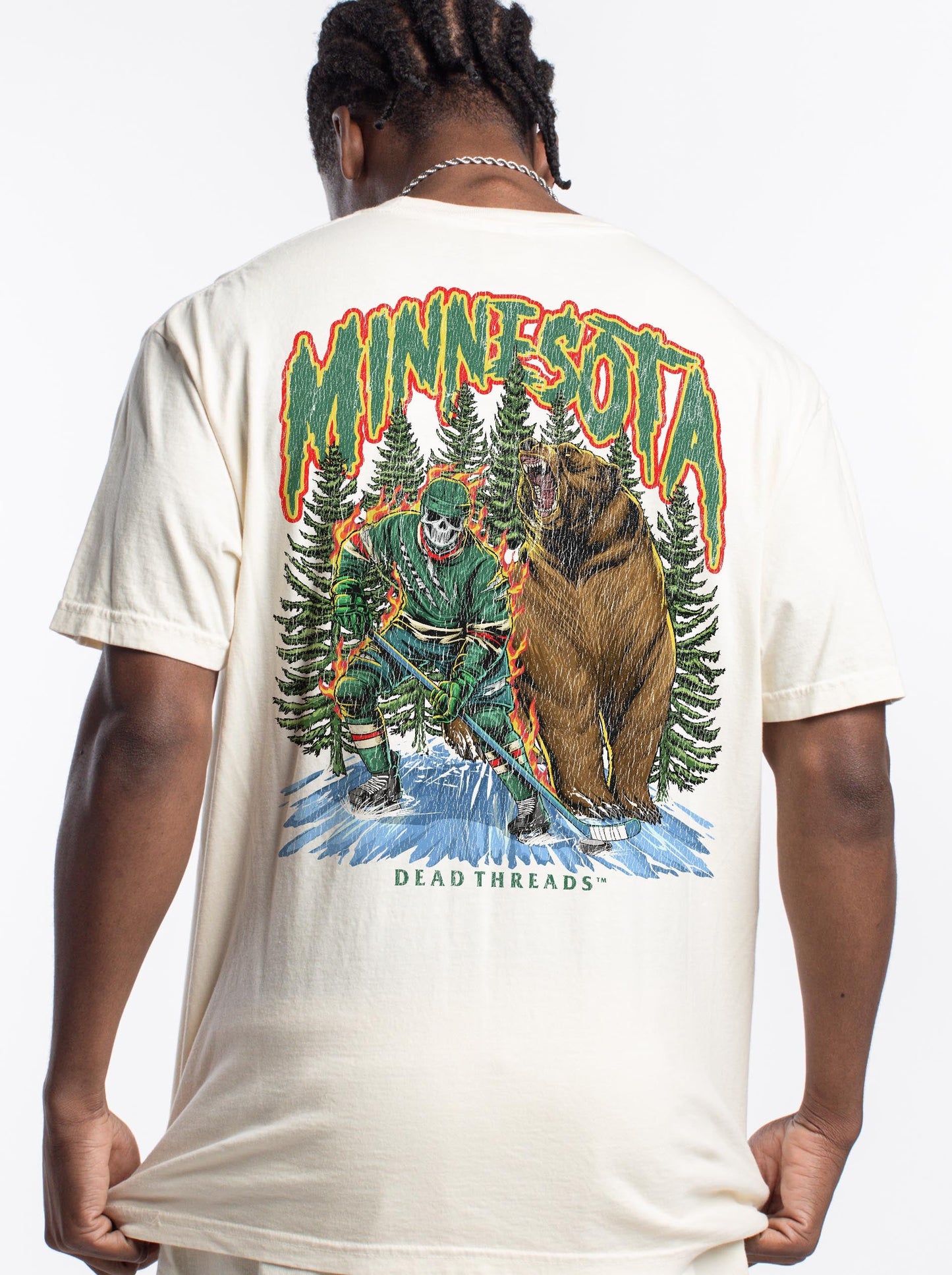 MINNESOTA HOCKEY - “3 SKULL” PREMIUM T - SHIRT – T-Shirt – Dead Threads Apparel