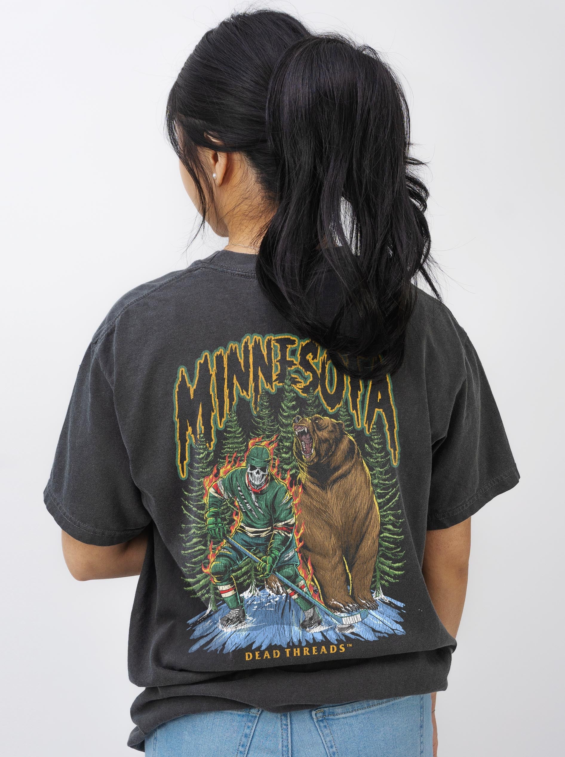 MINNESOTA HOCKEY - “3 SKULL” PREMIUM T - SHIRT – T-Shirt – Dead Threads Apparel