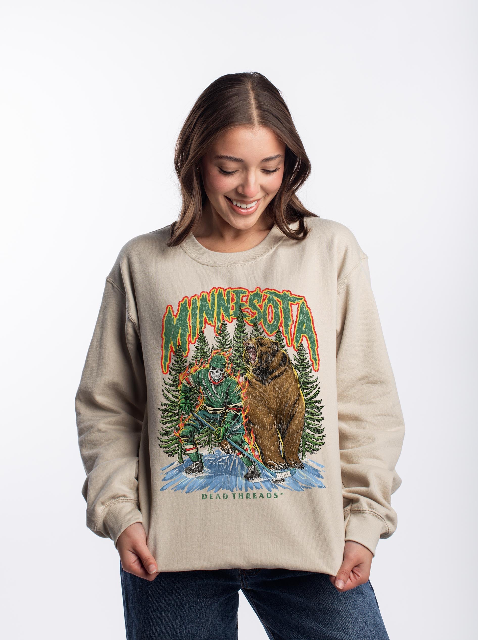 MINNESOTA HOCKEY CREWNECK SWEATSHIRT – Sweatshirt – Dead Threads Apparel