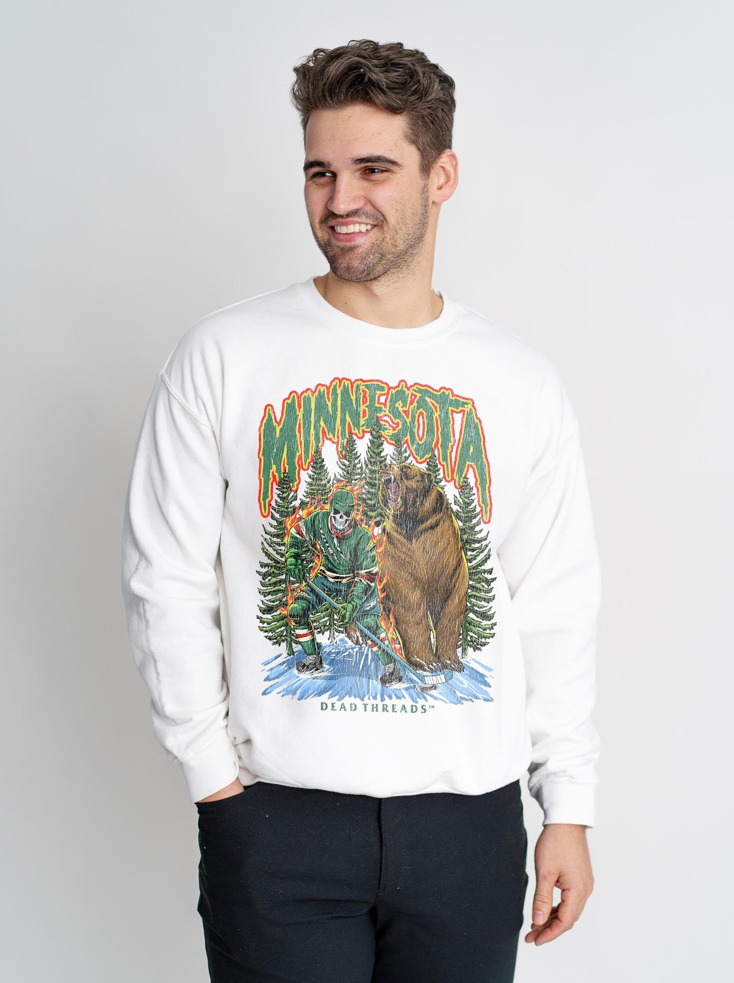 MINNESOTA HOCKEY CREWNECK SWEATSHIRT – Sweatshirt – Dead Threads Apparel