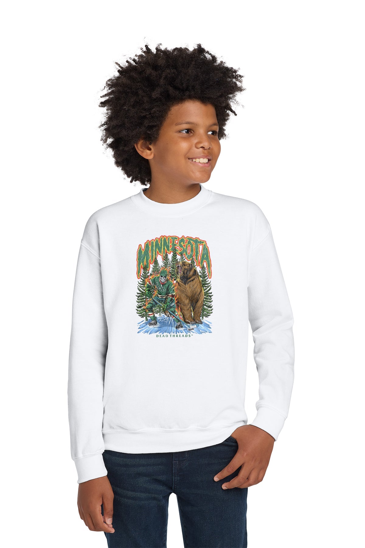 MINNESOTA HOCKEY KIDS CREWNECK SWEATSHIRT – Kids clothes – Dead Threads Apparel