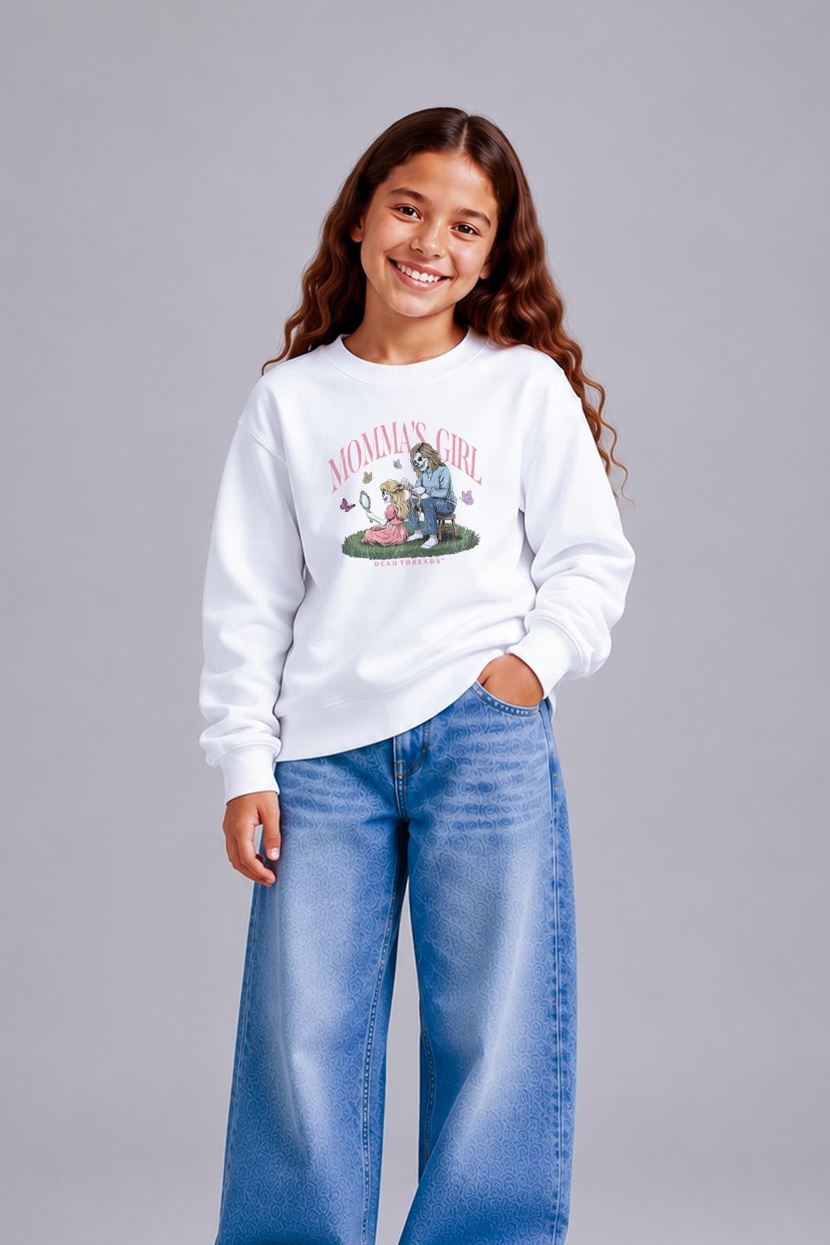 MOMMA’S GIRL- KIDS CREWNECK SWEATSHIRT – Kids clothes – Dead Threads Apparel