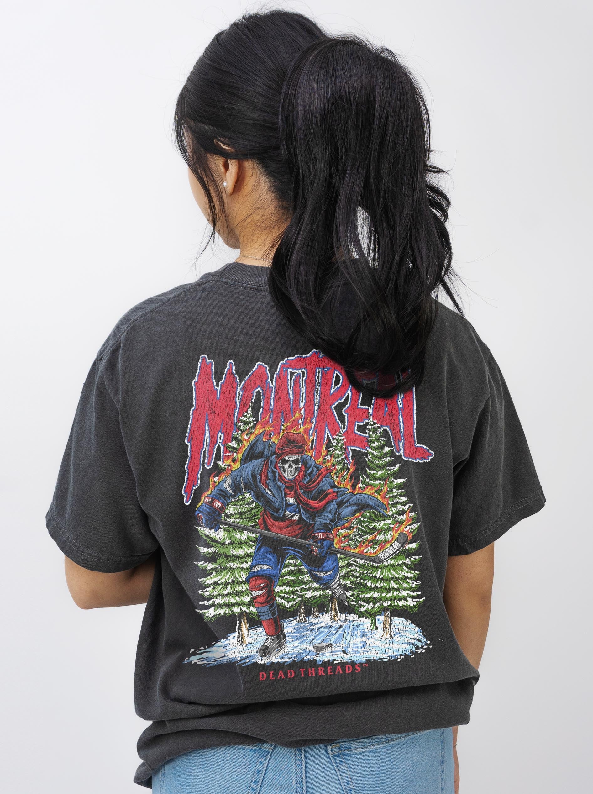 MONTREAL HOCKEY - “3 SKULL” PREMIUM T - SHIRT – T-Shirt – Dead Threads Apparel