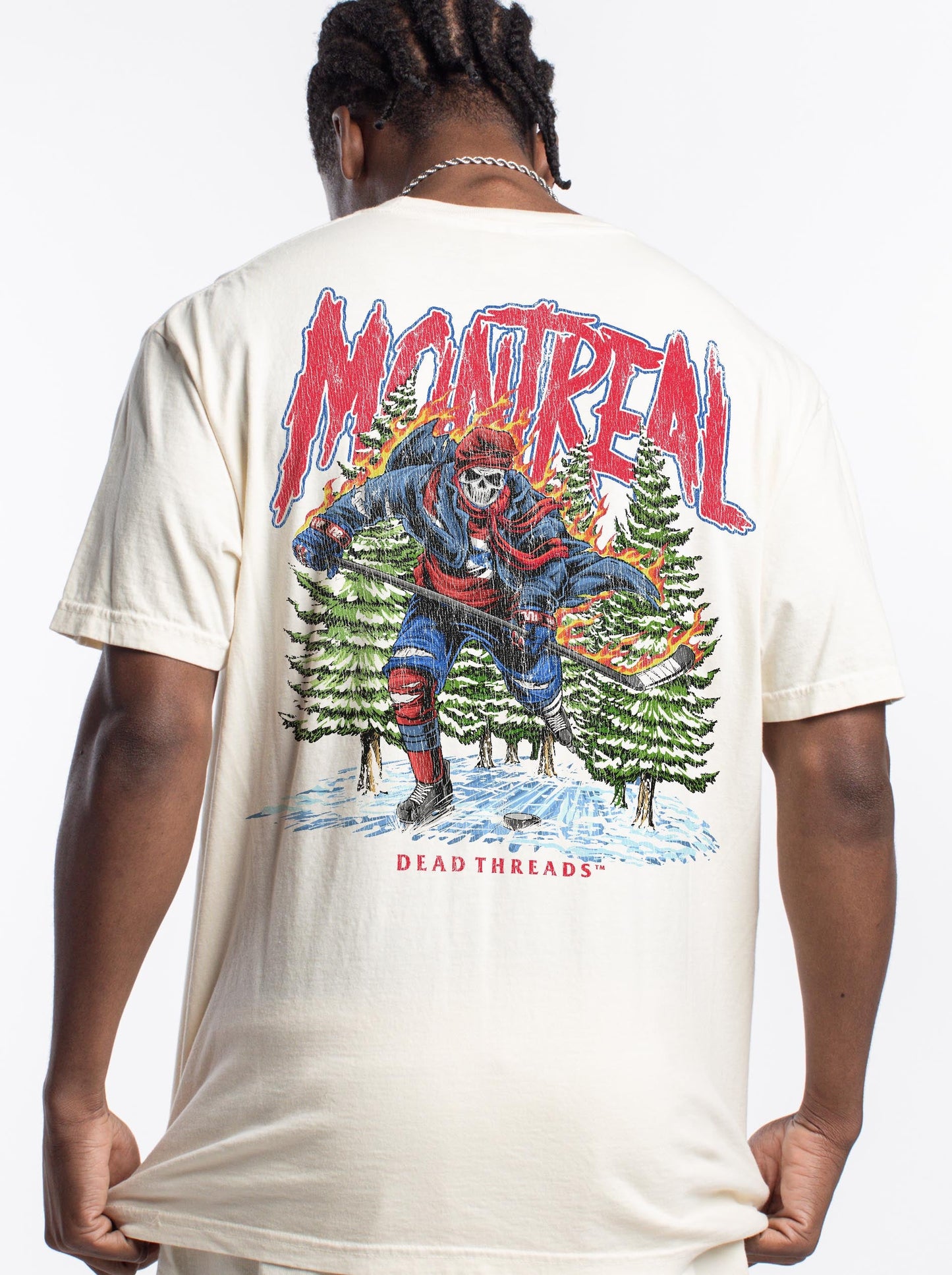 MONTREAL HOCKEY - “3 SKULL” PREMIUM T - SHIRT – T-Shirt – Dead Threads Apparel
