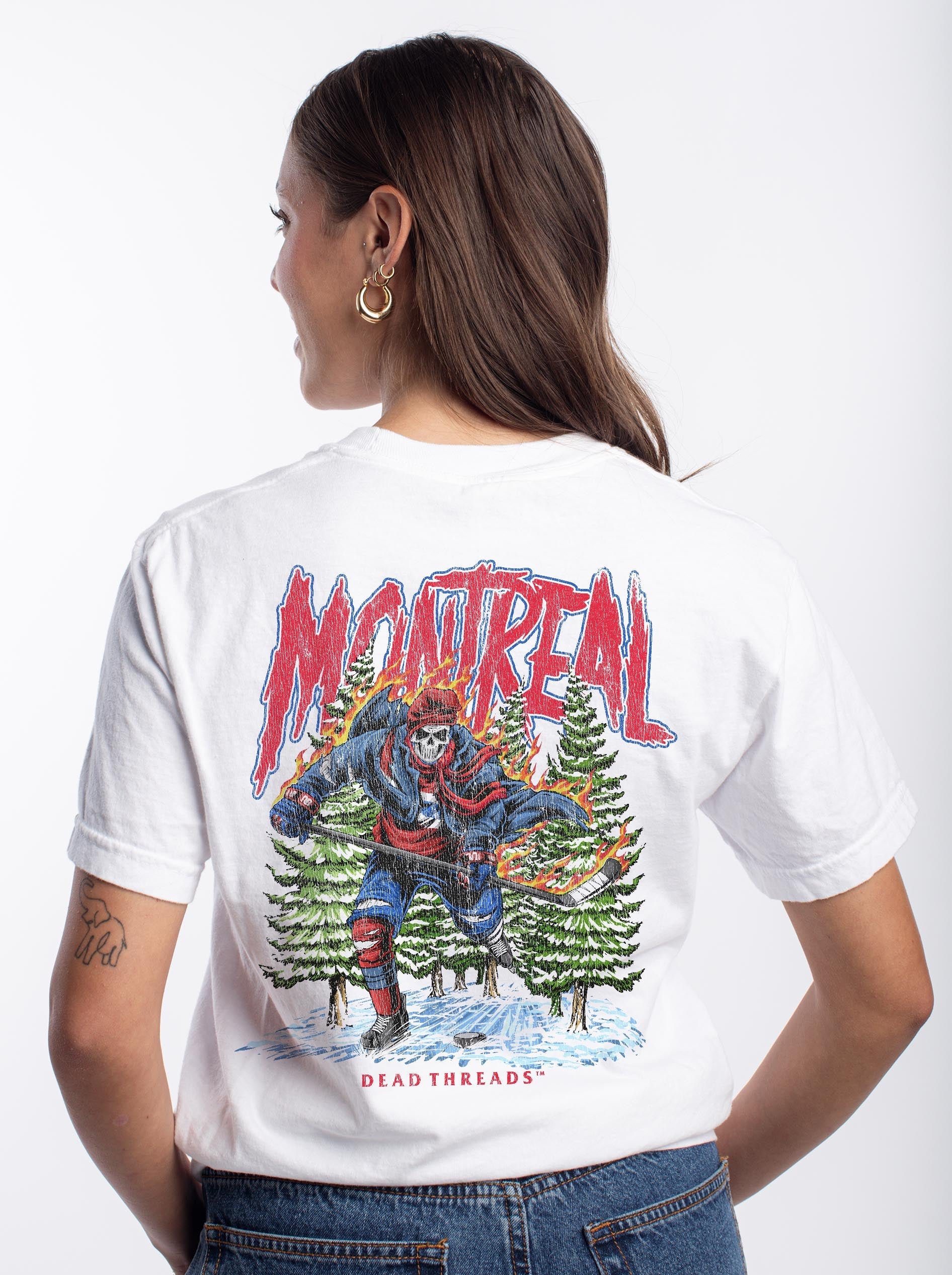 MONTREAL HOCKEY - “3 SKULL” PREMIUM T - SHIRT – T-Shirt – Dead Threads Apparel