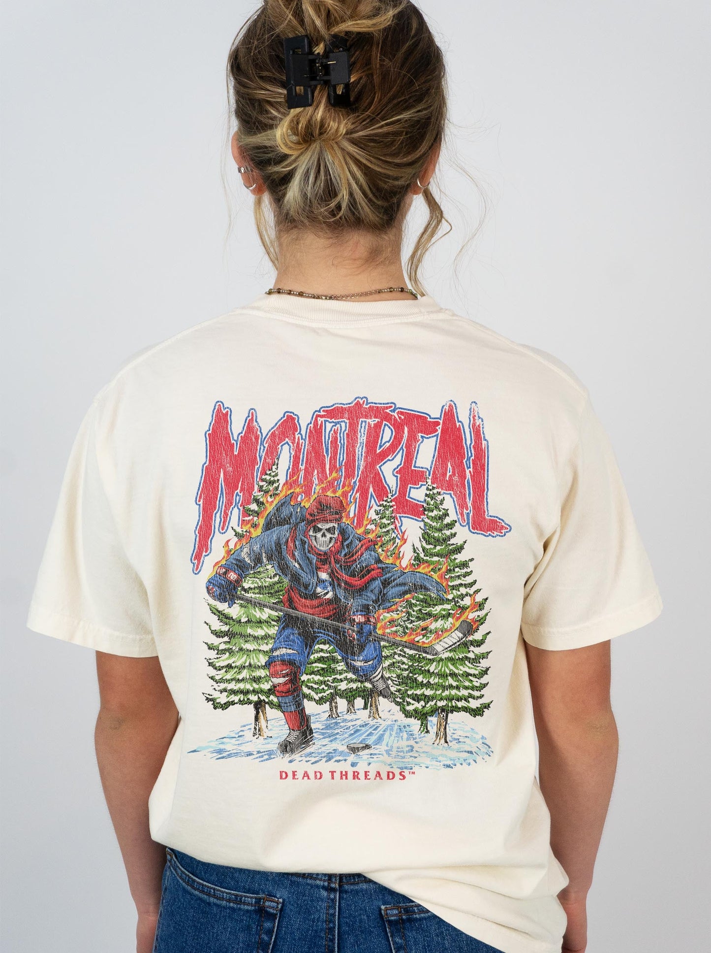 MONTREAL HOCKEY - “3 SKULL” PREMIUM T - SHIRT – T-Shirt – Dead Threads Apparel