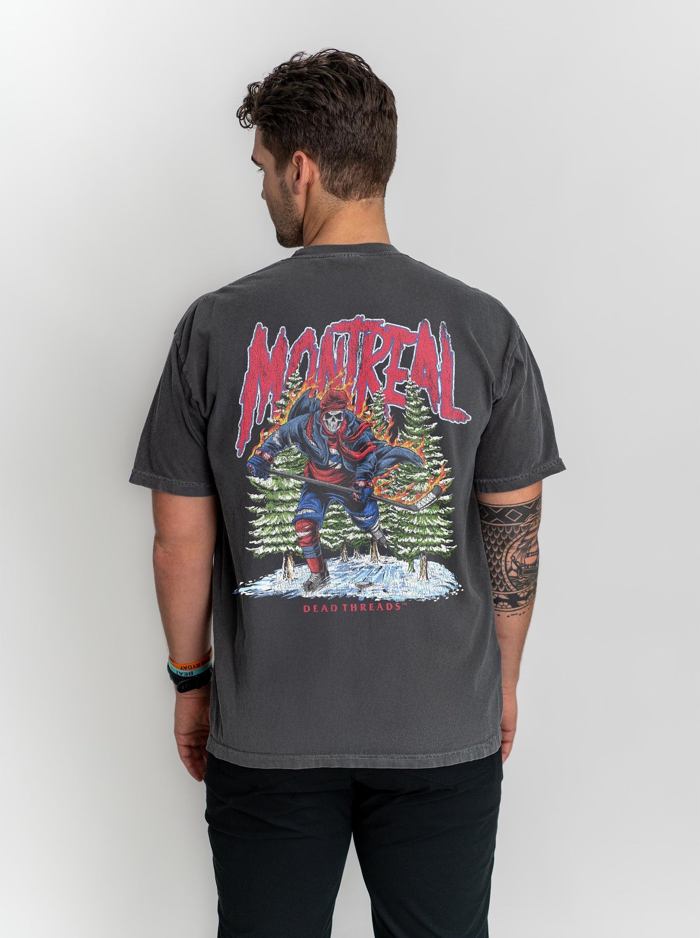 MONTREAL HOCKEY - “3 SKULL” PREMIUM T - SHIRT – T-Shirt – Dead Threads Apparel