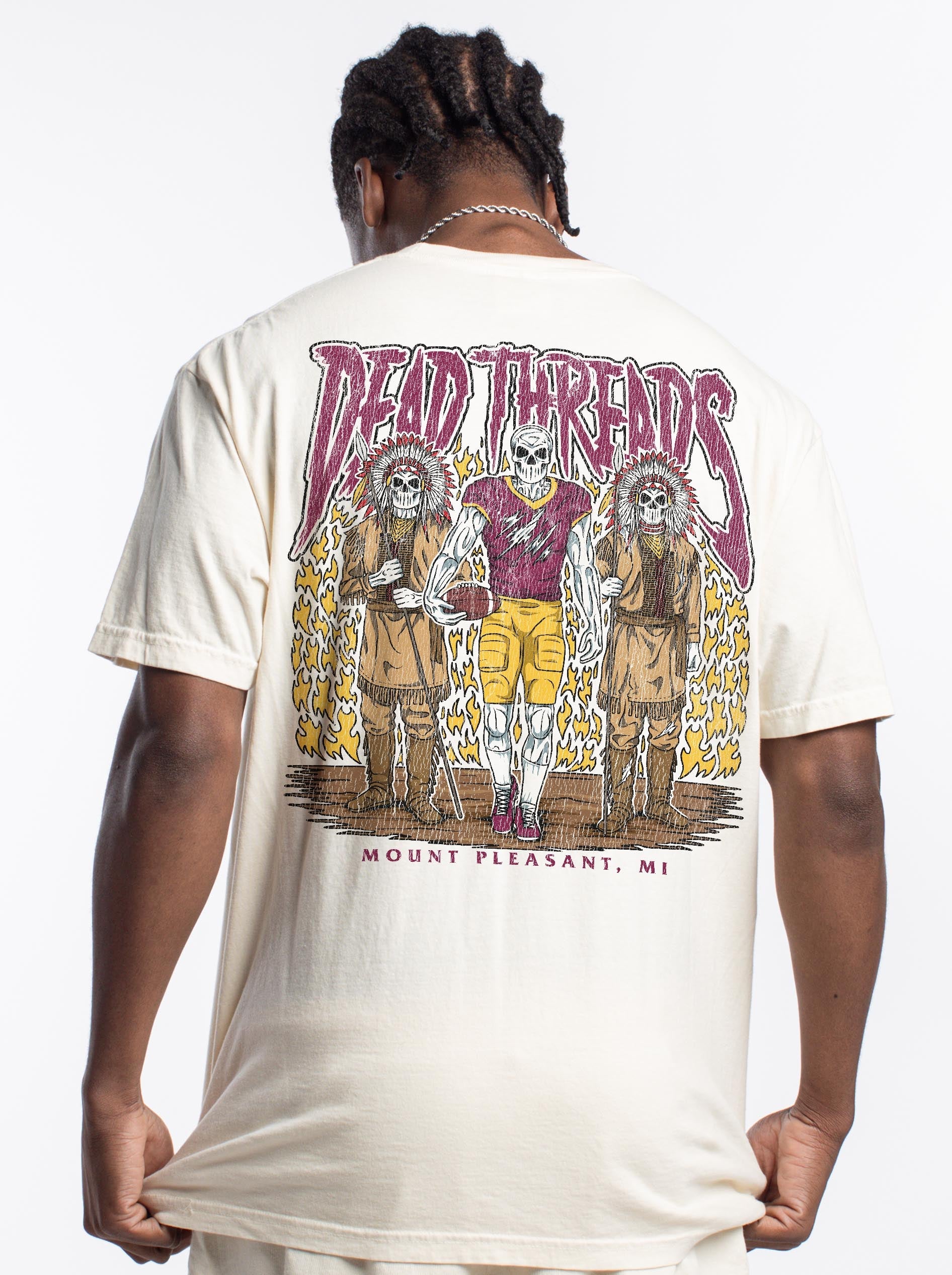 MOUNT PLEASANT FOOTBALL - “3 SKULL” PREMIUM T-SHIRT – T-Shirt – Dead Threads Apparel