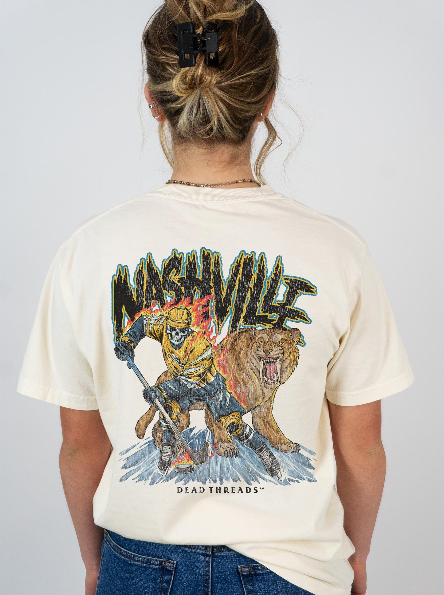 NASHVILLE HOCKEY - “3 SKULL” PREMIUM T - SHIRT – T-Shirt – Dead Threads Apparel