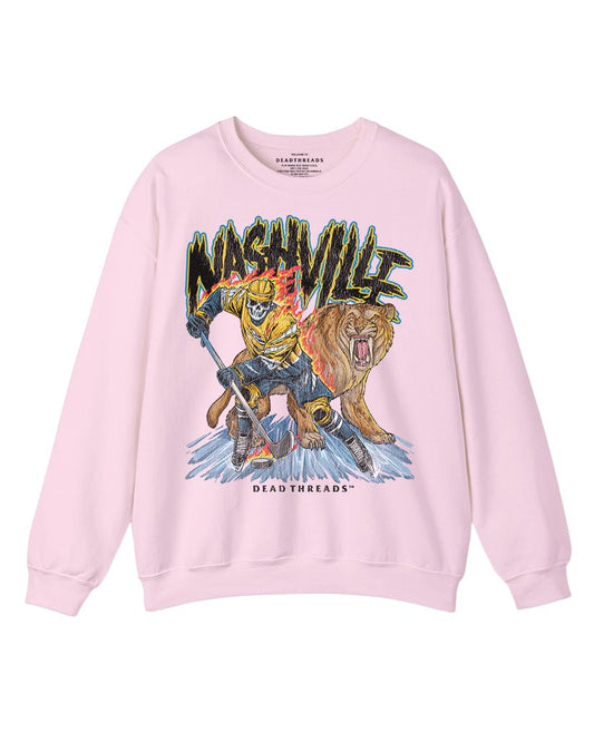 NASHVILLE HOCKEY CREWNECK SWEATSHIRT - PINK – Sweatshirt – Dead Threads Apparel