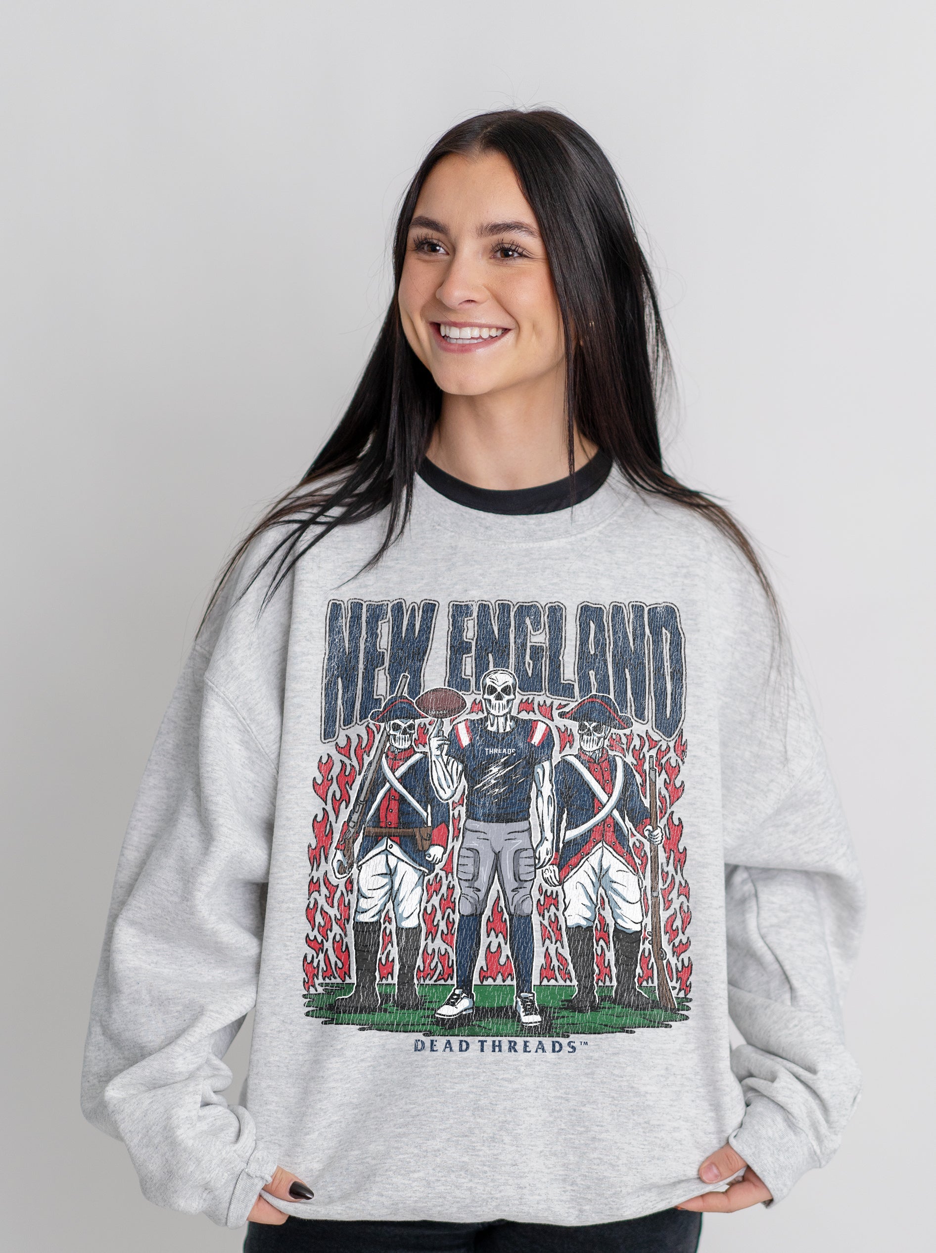 NEW ENGLAND FOOTBALL CREWNECK SWEATSHIRT – Sweatshirt – Dead Threads Apparel