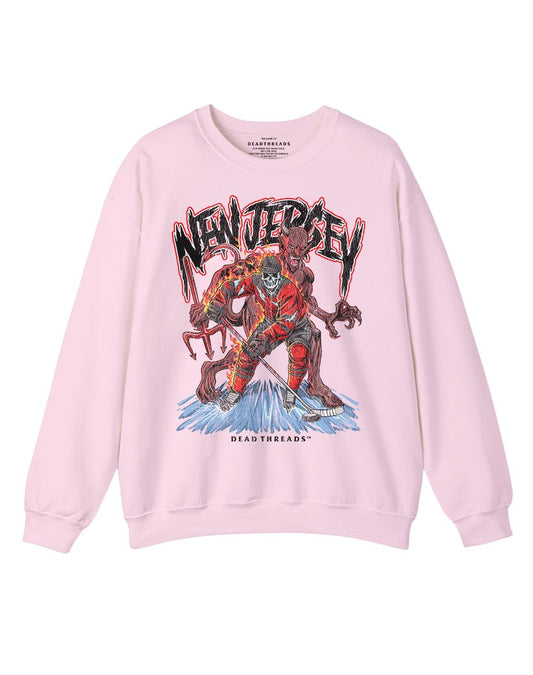 NEW JERSEY HOCKEY CREWNECK SWEATSHIRT - PINK – Sweatshirt – Dead Threads Apparel