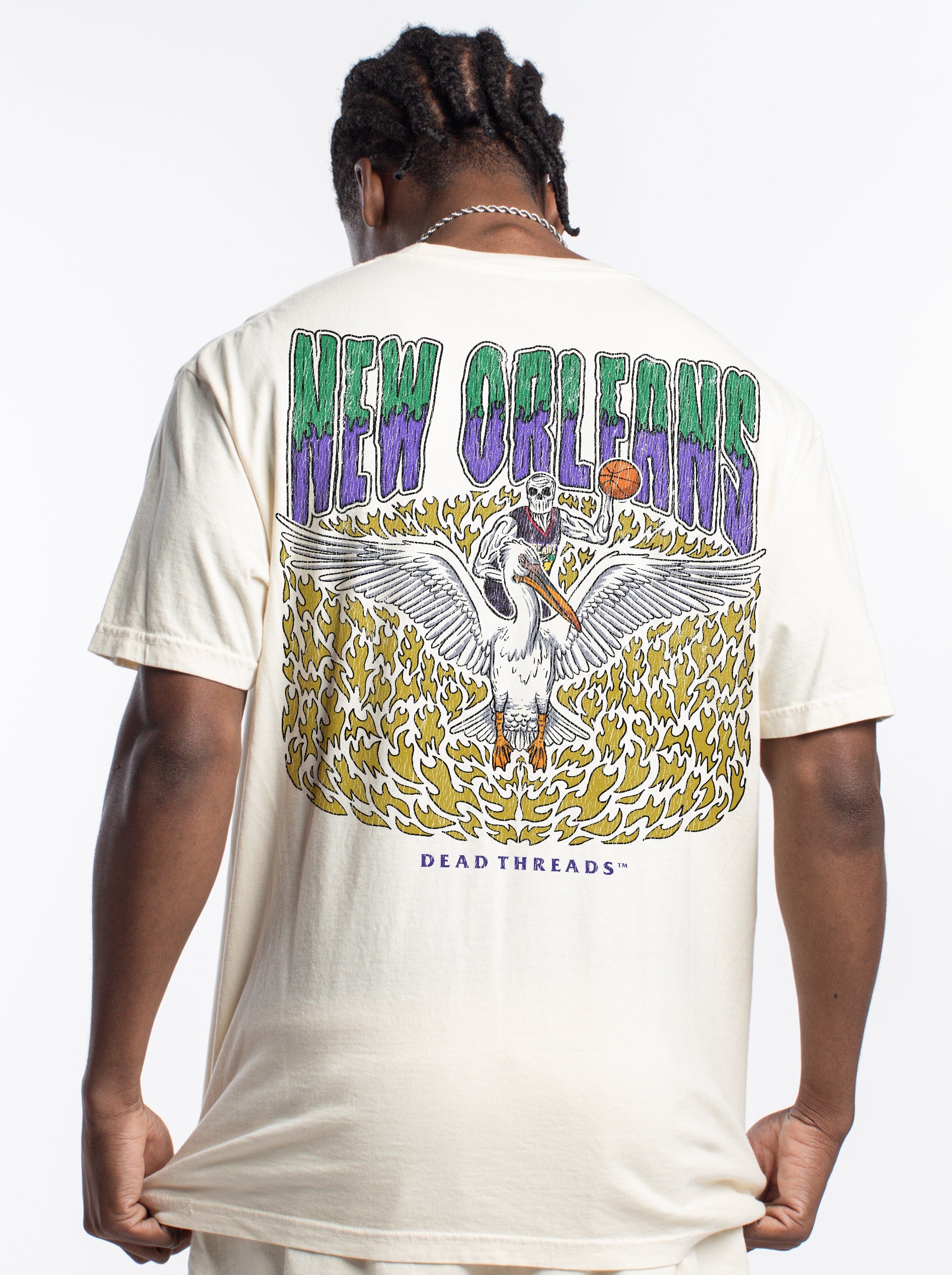 NEW ORLEANS BASKETBALL - “3 SKULL” PREMIUM T - SHIRT – T-Shirt – Dead Threads Apparel
