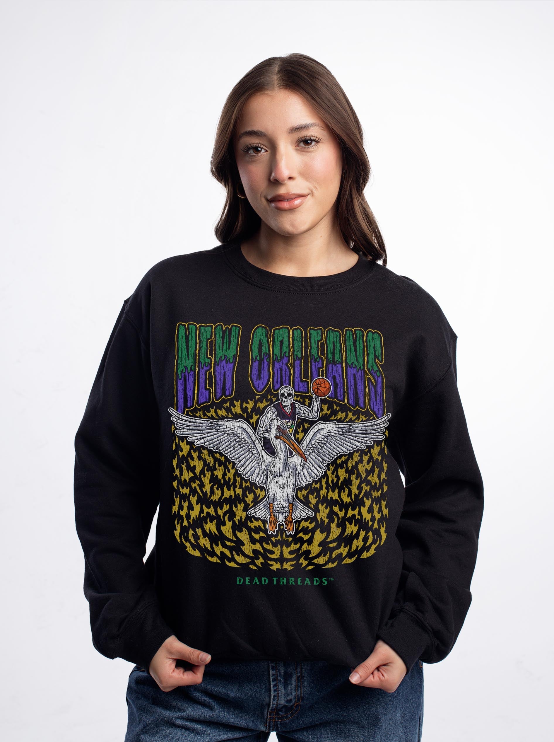 NEW ORLEANS BASKETBALL CREWNECK SWEATSHIRT – Sweatshirt – Dead Threads Apparel