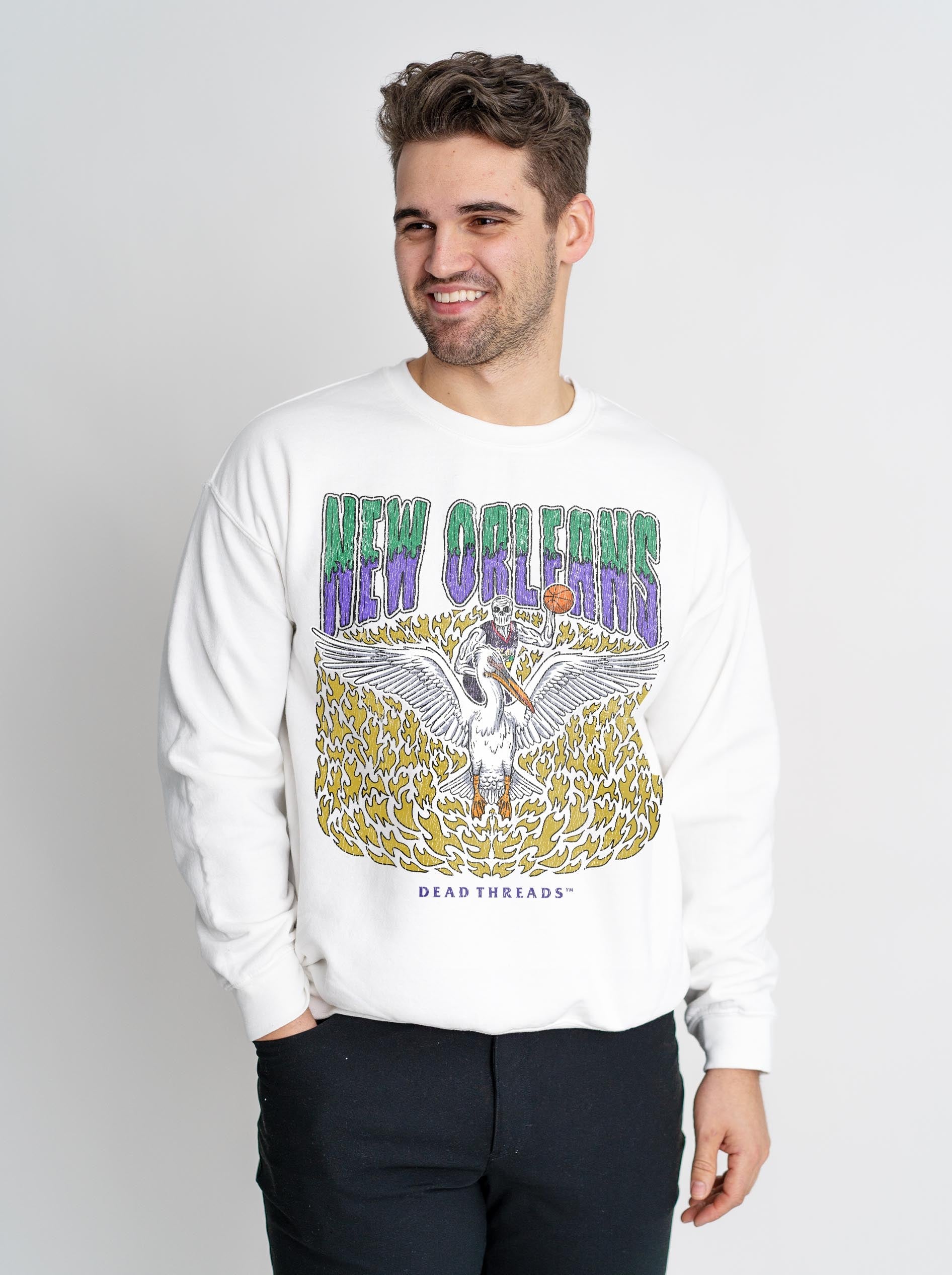 NEW ORLEANS BASKETBALL CREWNECK SWEATSHIRT – Sweatshirt – Dead Threads Apparel