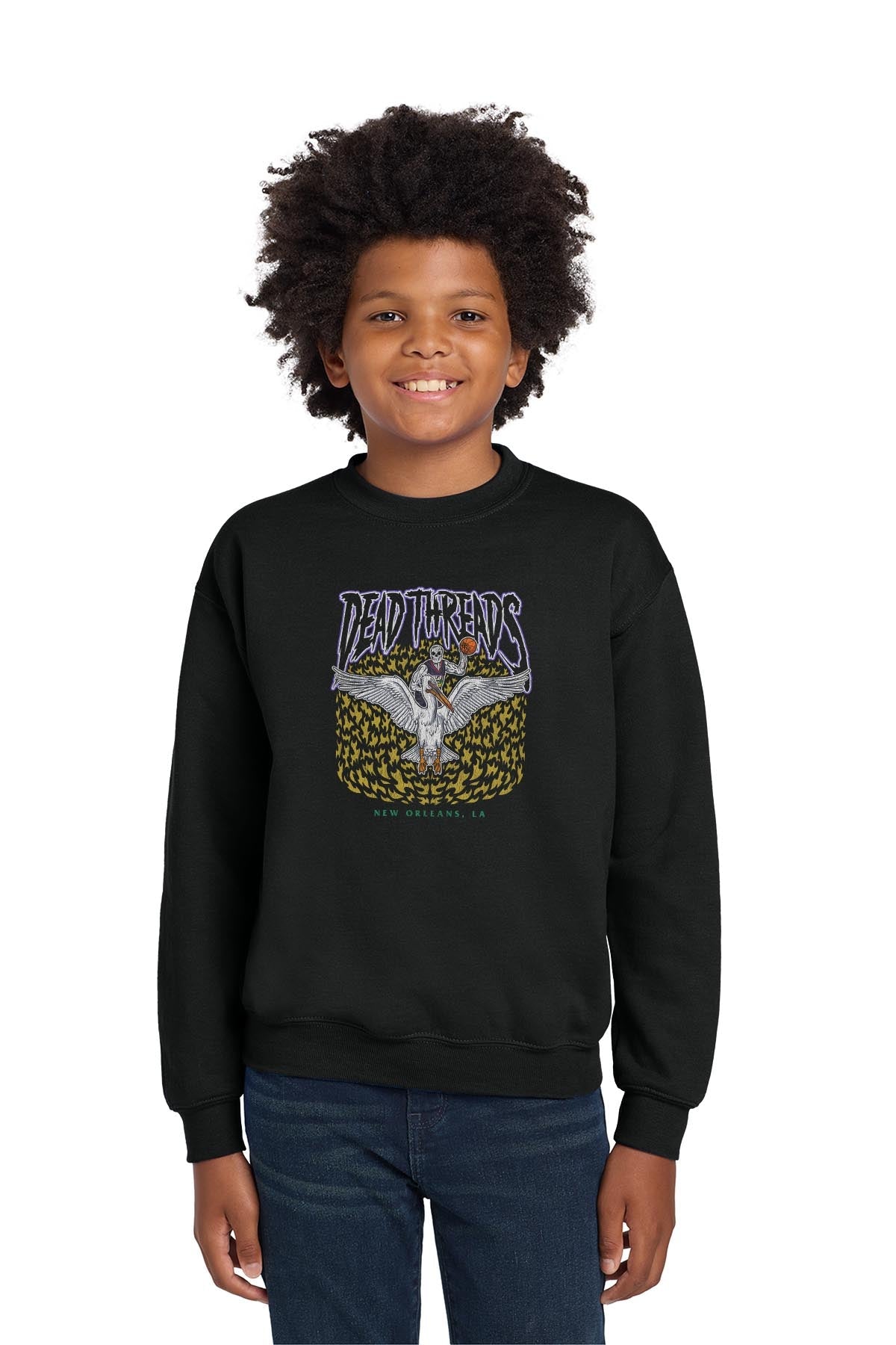 NEW ORLEANS BASKETBALL - KIDS CREWNECK SWEATSHIRT – Kids clothes – Dead Threads Apparel