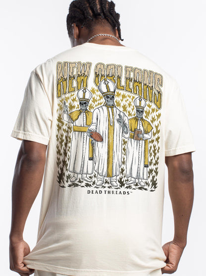 NEW ORLEANS FOOTBALL - “3 SKULL” PREMIUM T - SHIRT – T-Shirt – Dead Threads Apparel