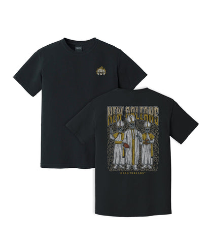 NEW ORLEANS FOOTBALL - “3 SKULL” PREMIUM T - SHIRT – T-Shirt – Dead Threads Apparel