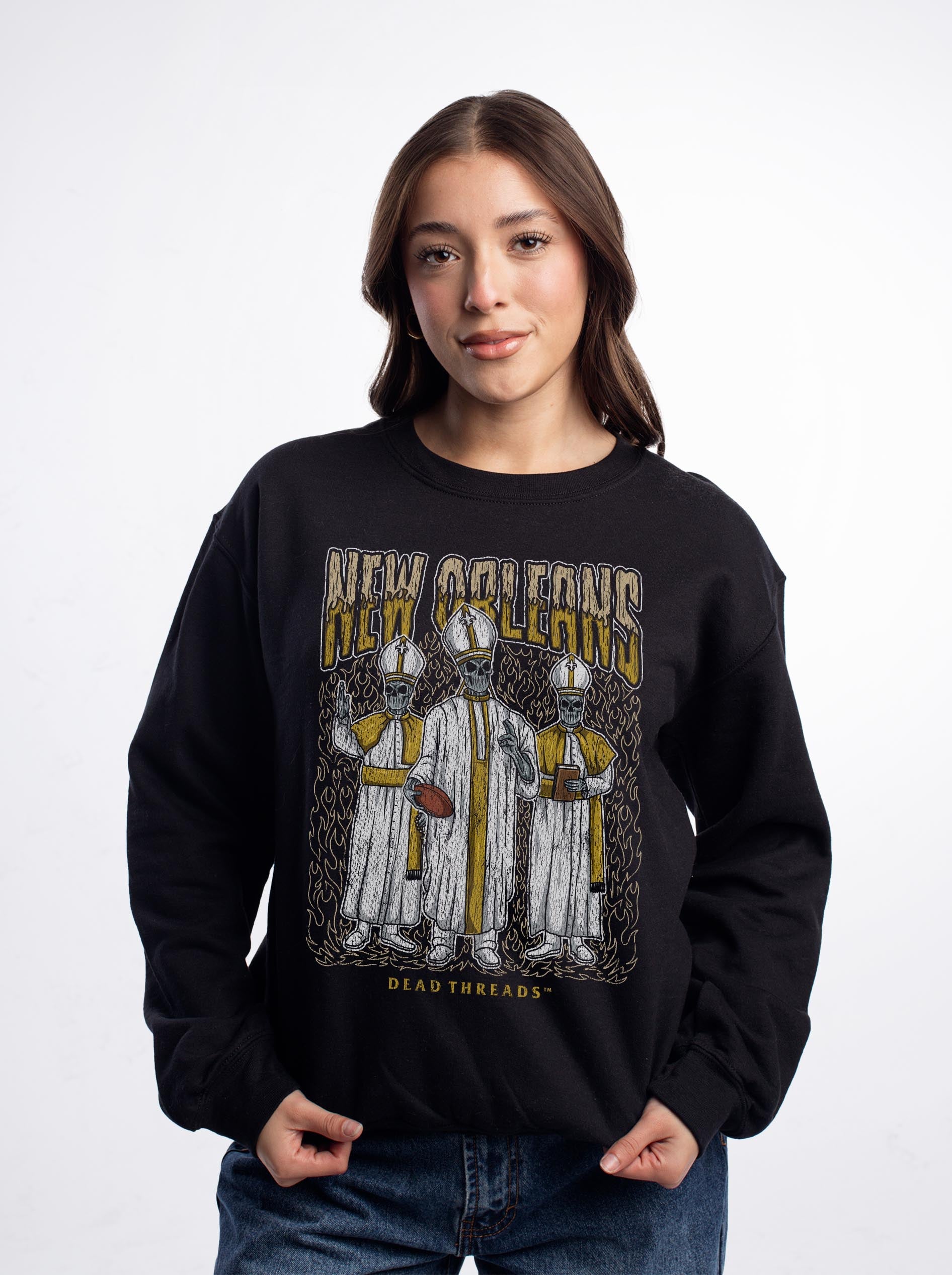 NEW ORLEANS FOOTBALL CREWNECK SWEATSHIRT – Sweatshirt – Dead Threads Apparel