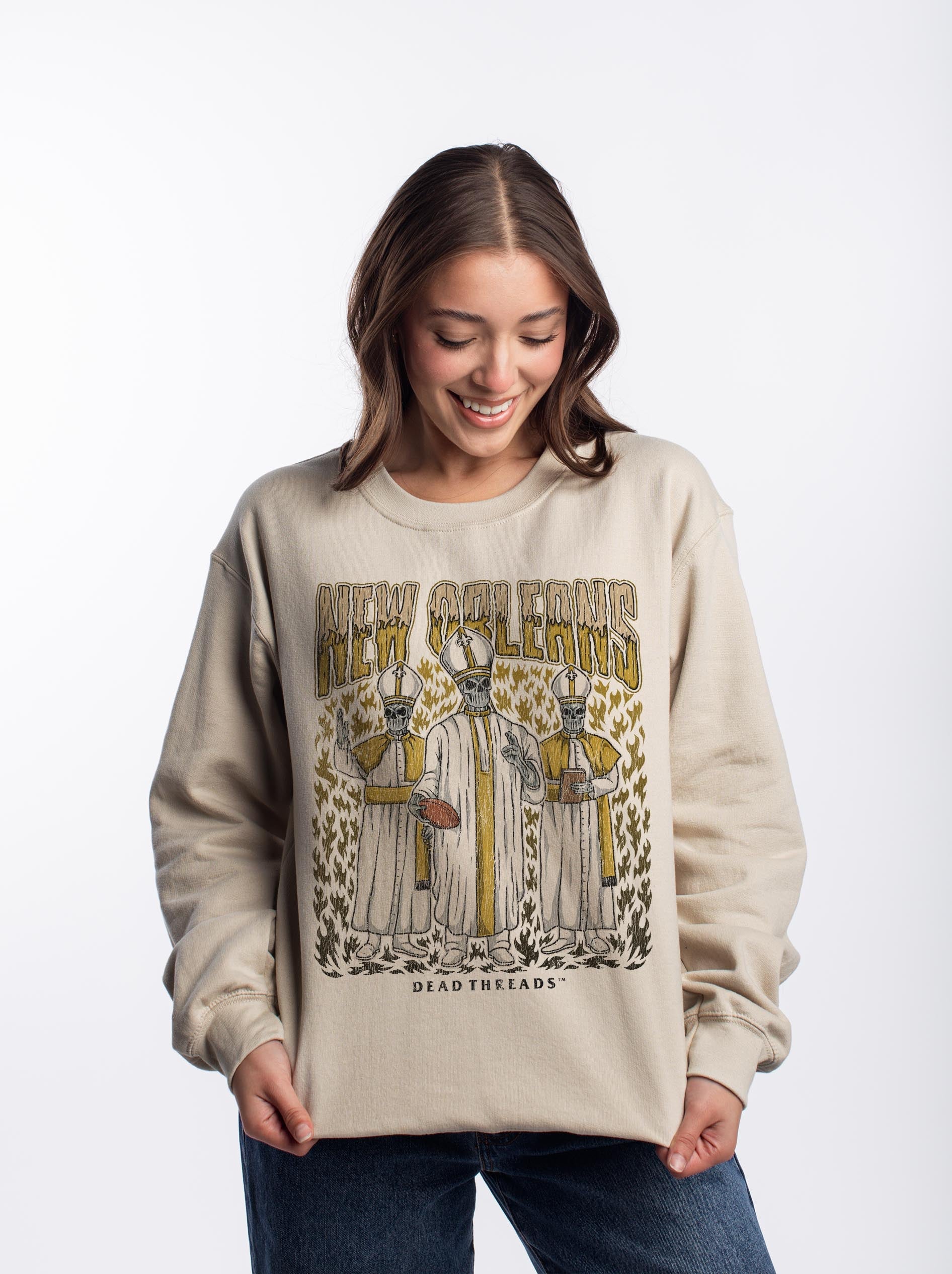 NEW ORLEANS FOOTBALL CREWNECK SWEATSHIRT – Sweatshirt – Dead Threads Apparel