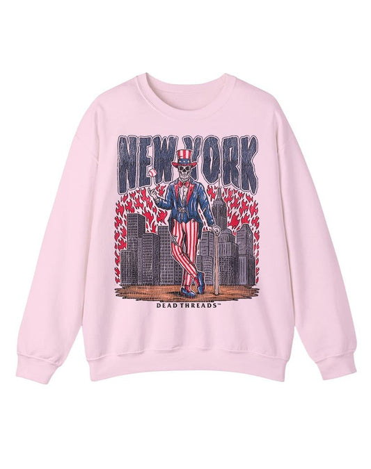 NEW YORK BASEBALL CREWNECK SWEATSHIRT - PINK – Sweatshirt – Dead Threads Apparel