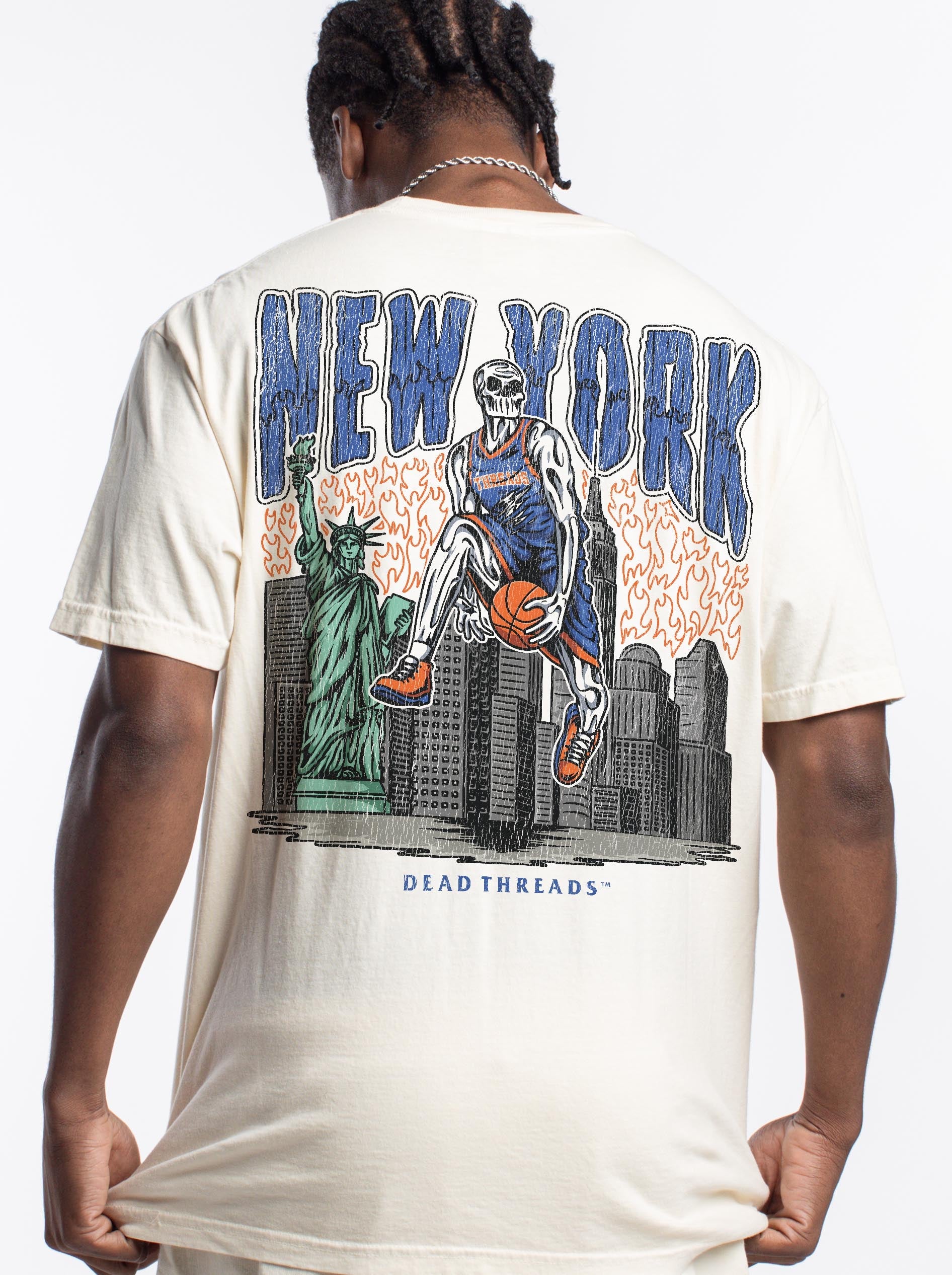 NEW YORK BASKETBALL - “3 SKULL” PREMIUM T - SHIRT – T-Shirt – Dead Threads Apparel