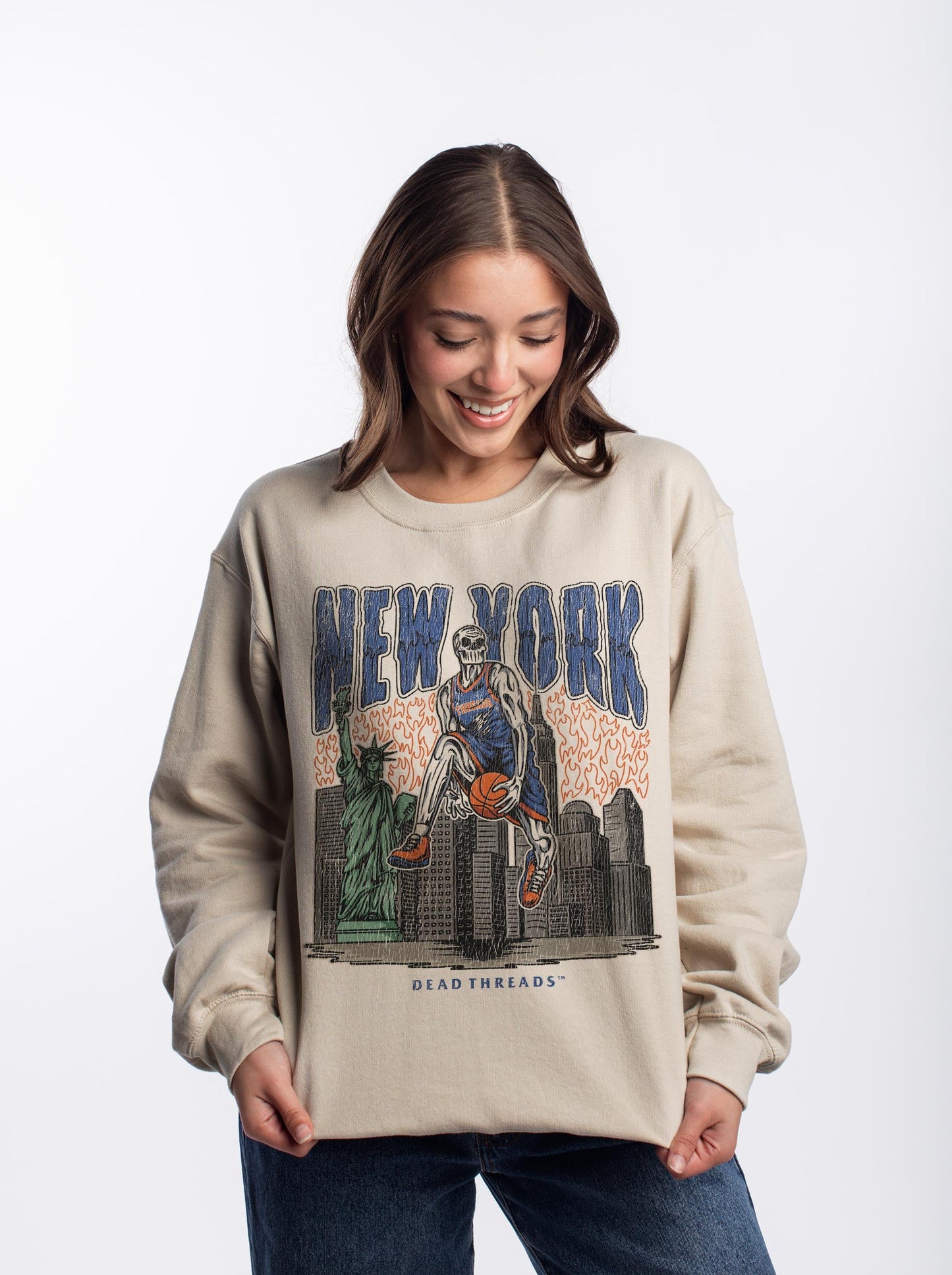 NEW YORK BASKETBALL CREWNECK SWEATSHIRT – Sweatshirt – Dead Threads Apparel