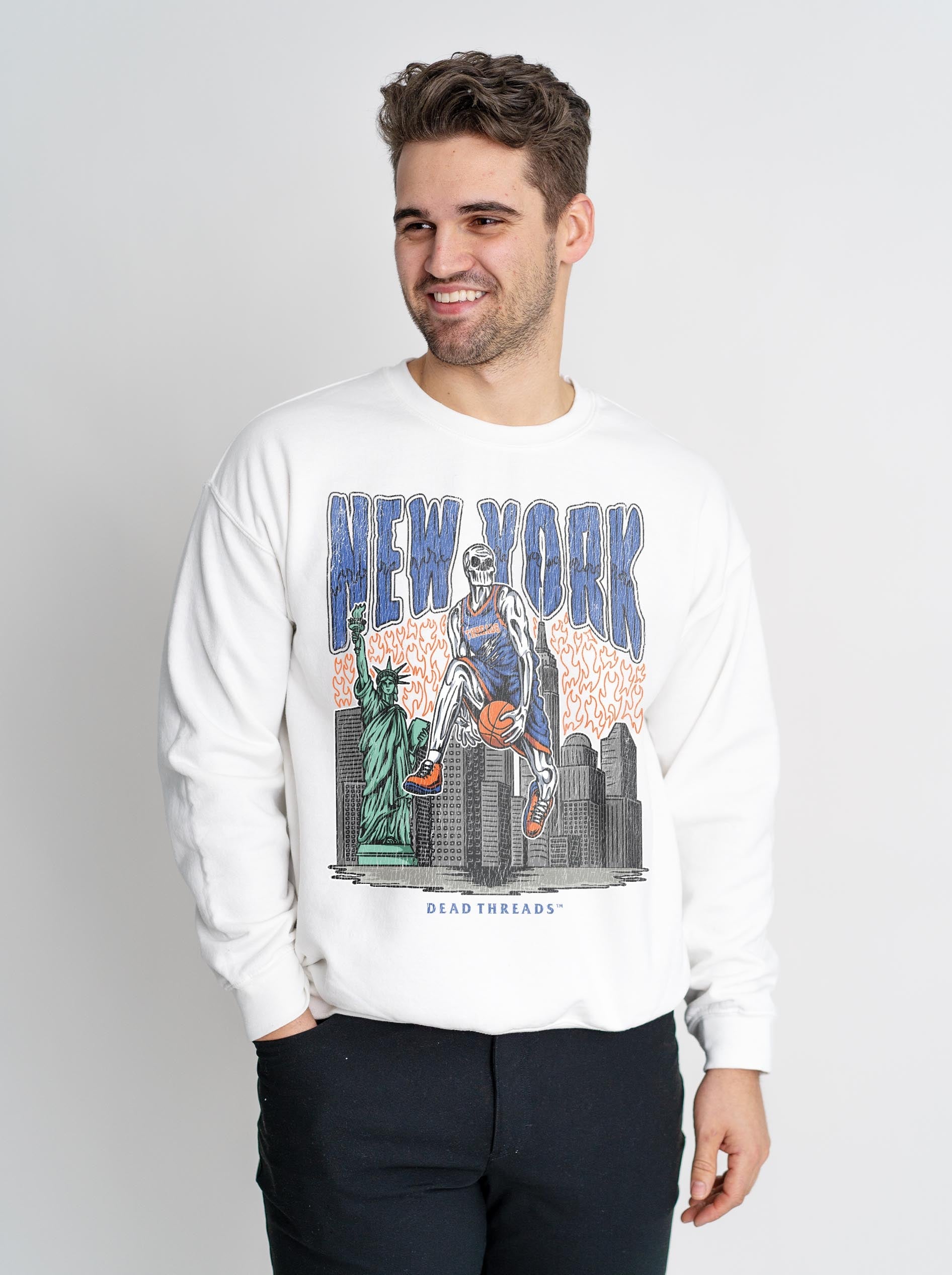 NEW YORK BASKETBALL CREWNECK SWEATSHIRT – Sweatshirt – Dead Threads Apparel