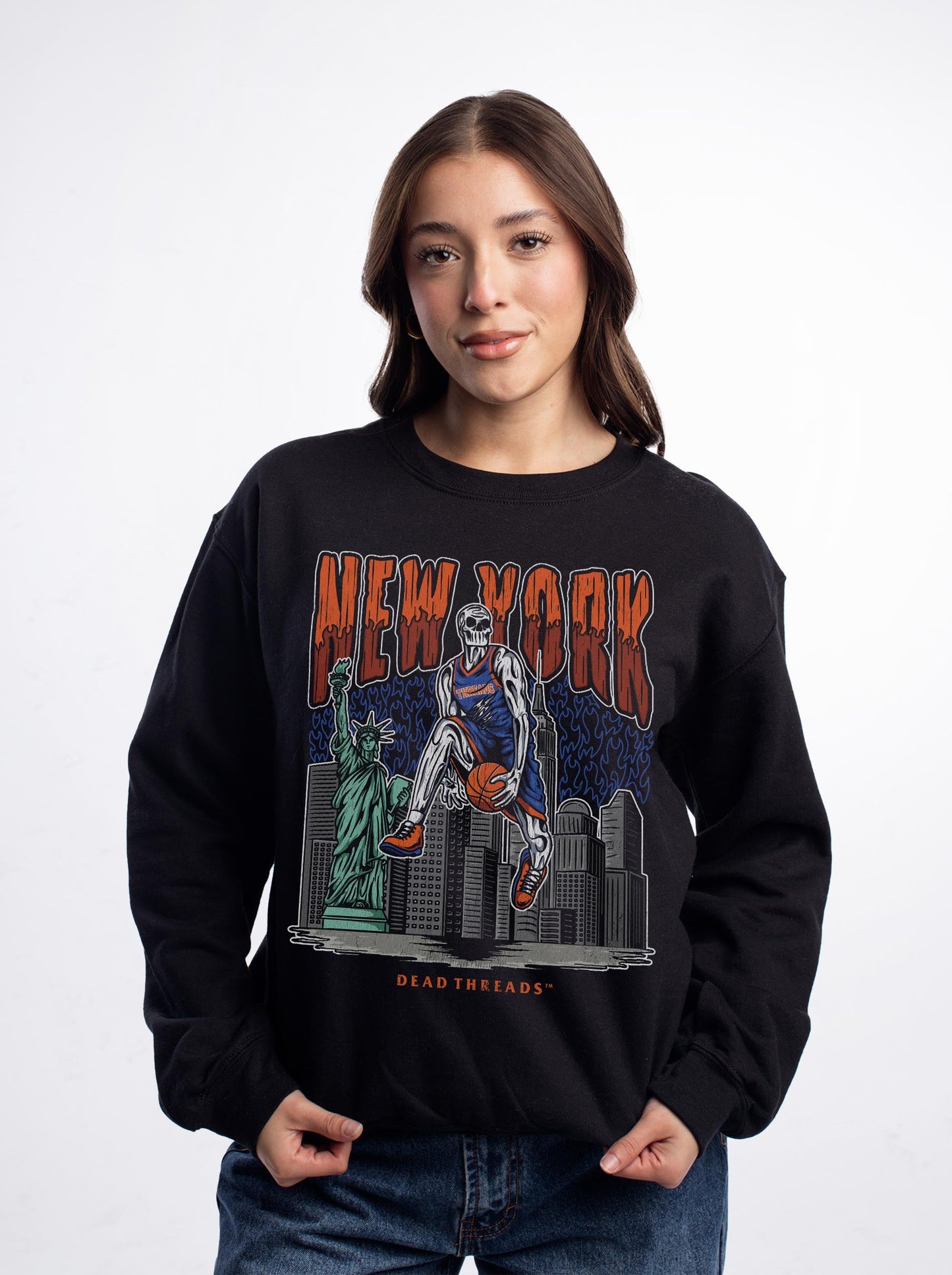 NEW YORK BASKETBALL CREWNECK SWEATSHIRT – Sweatshirt – Dead Threads Apparel