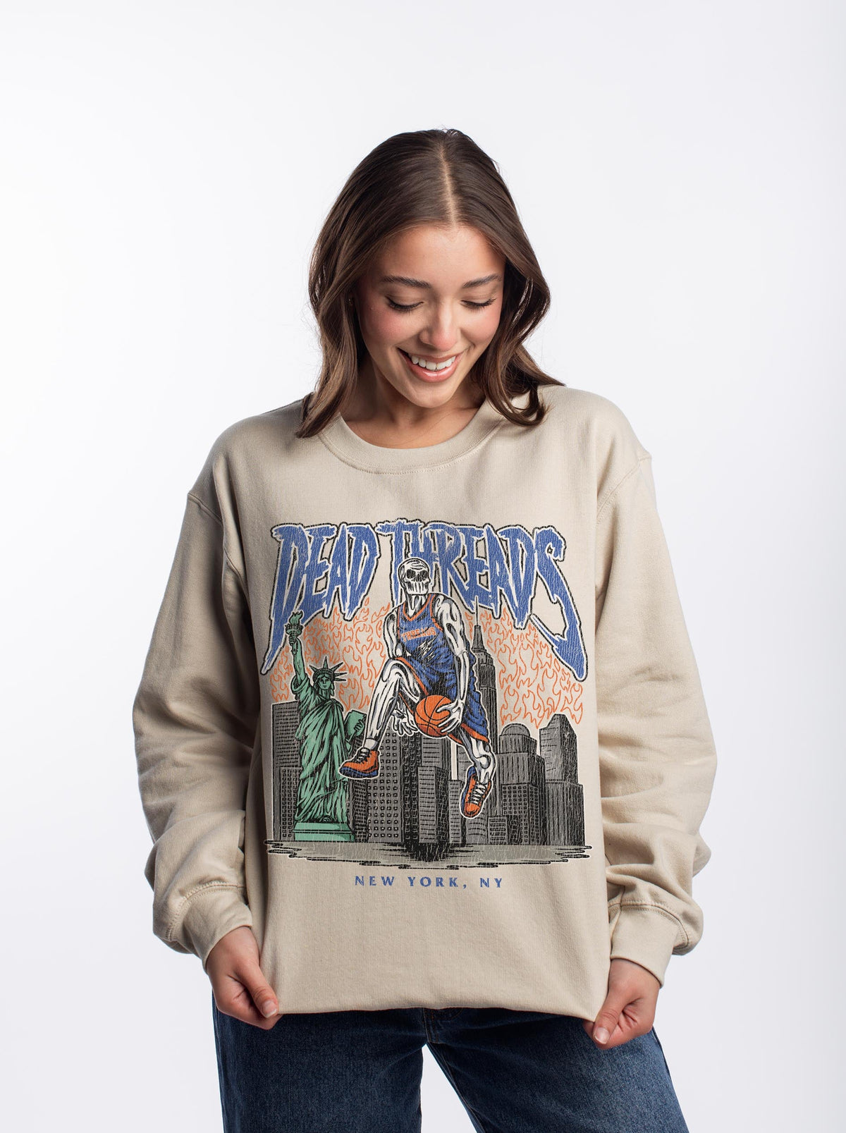 NEW YORK BASKETBALL - CREWNECK SWEATSHIRT – Sweatshirt – Dead Threads Apparel