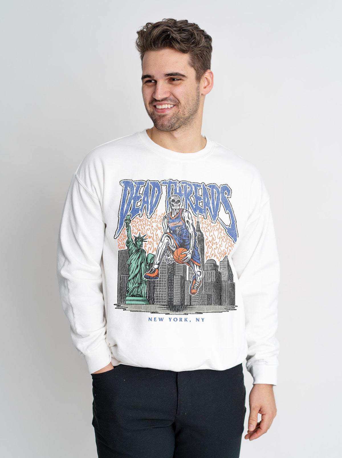 NEW YORK BASKETBALL - CREWNECK SWEATSHIRT – Sweatshirt – Dead Threads Apparel