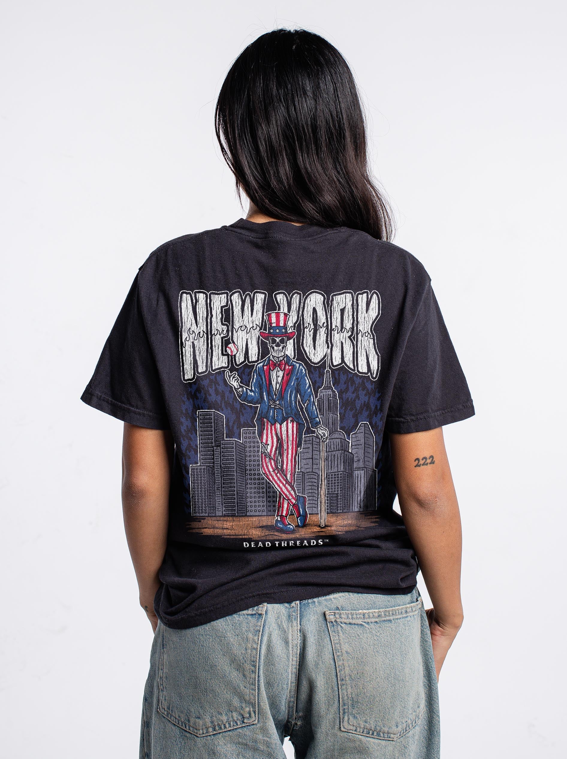 NEW YORK "BRONX" BASEBALL - "3 SKULL" PREMIUM SHIRT – T-Shirt – Dead Threads Apparel