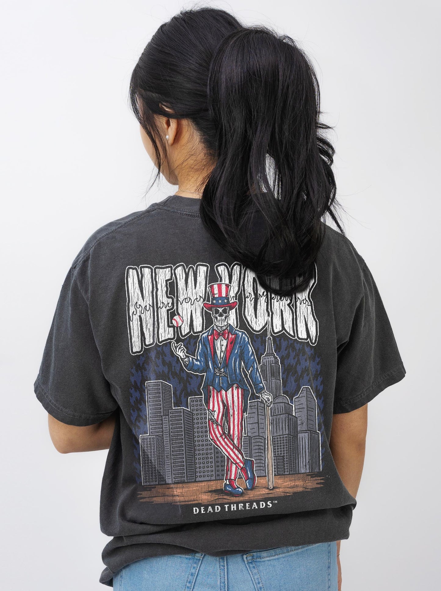 NEW YORK "BRONX" BASEBALL - "3 SKULL" PREMIUM SHIRT – T-Shirt – Dead Threads Apparel