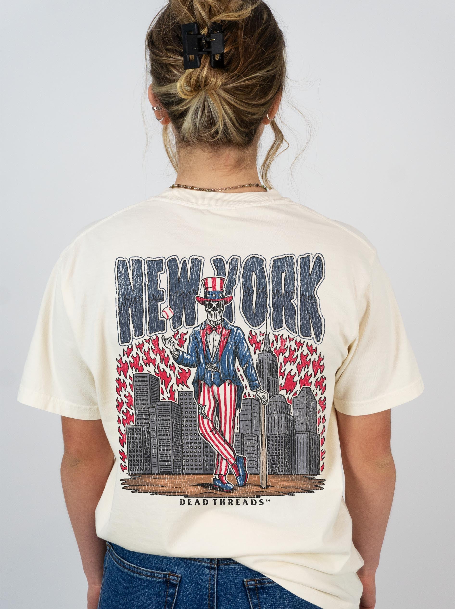 NEW YORK "BRONX" BASEBALL - "3 SKULL" PREMIUM SHIRT – T-Shirt – Dead Threads Apparel