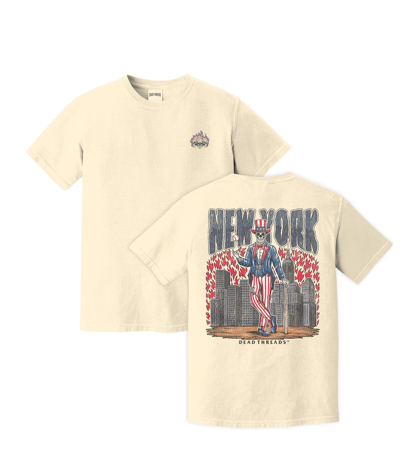NEW YORK "BRONX" BASEBALL - "3 SKULL" PREMIUM SHIRT – T-Shirt – Dead Threads Apparel