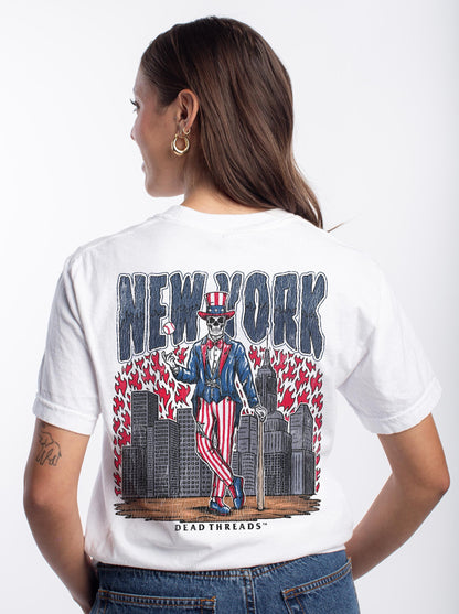 NEW YORK "BRONX" BASEBALL - "3 SKULL" PREMIUM SHIRT – T-Shirt – Dead Threads Apparel