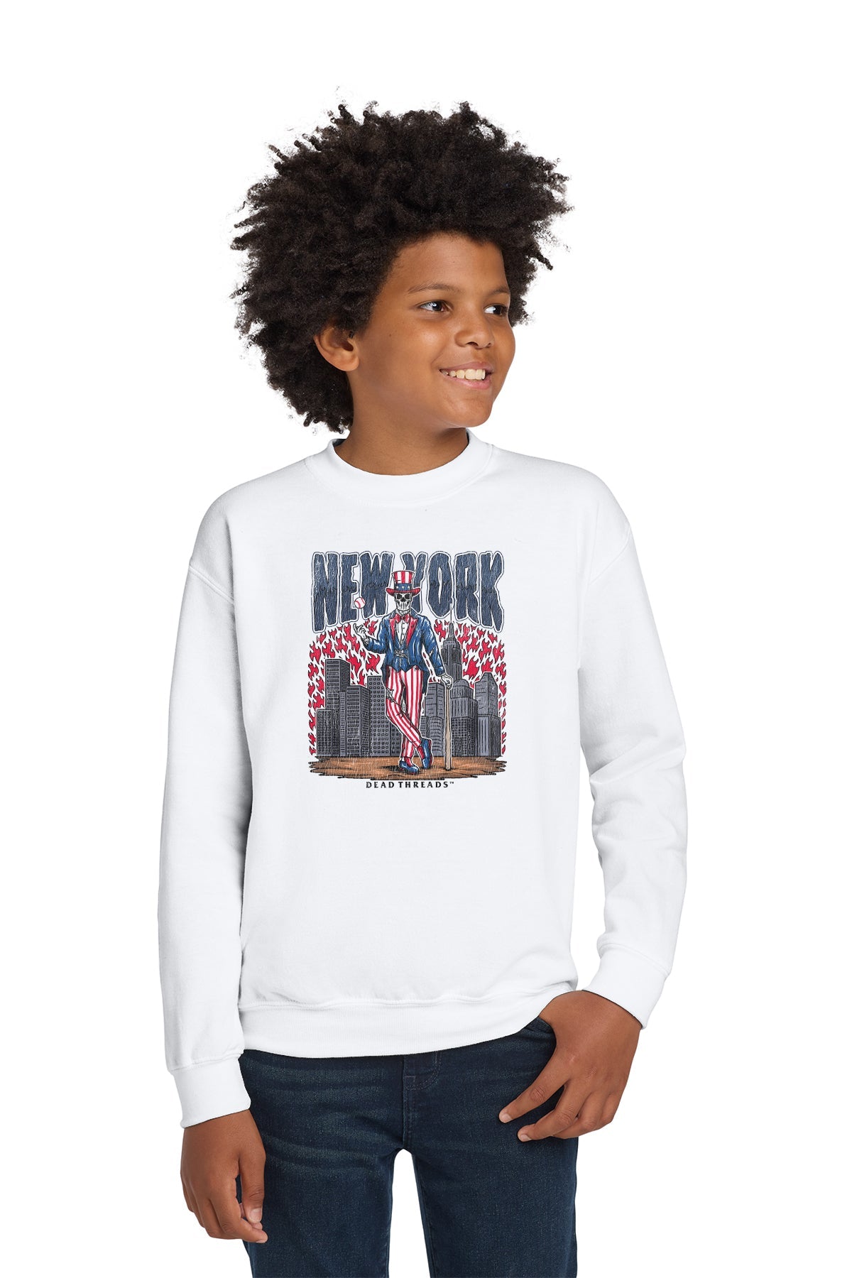 NEW YORK "BRONX" BASEBALL KIDS CREWNECK SWEATSHIRT – Kids clothes – Dead Threads Apparel