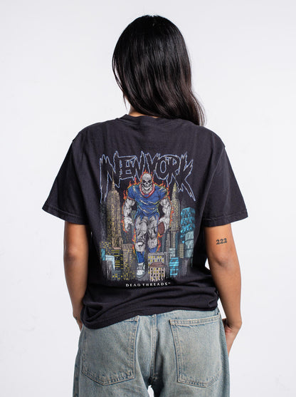 NEW YORK FOOTBALL BLUE - "3 SKULL" PREMIUM SHIRT – T-Shirt – Dead Threads Apparel