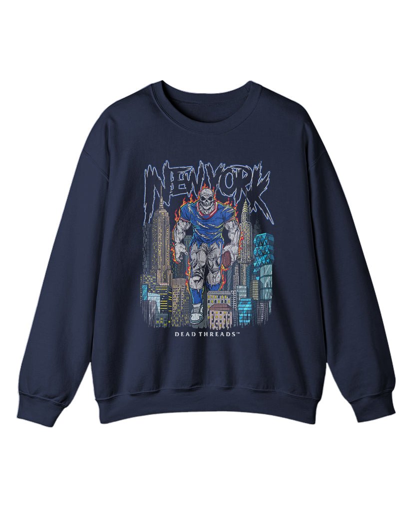 NEW YORK FOOTBALL BLUE CREWNECK SWEATSHIRT – Sweatshirt – Dead Threads Apparel