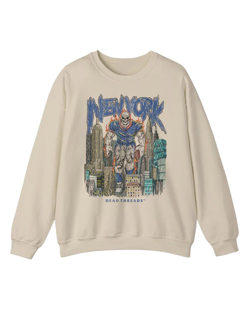 NEW YORK FOOTBALL BLUE CREWNECK SWEATSHIRT – Sweatshirt – Dead Threads Apparel