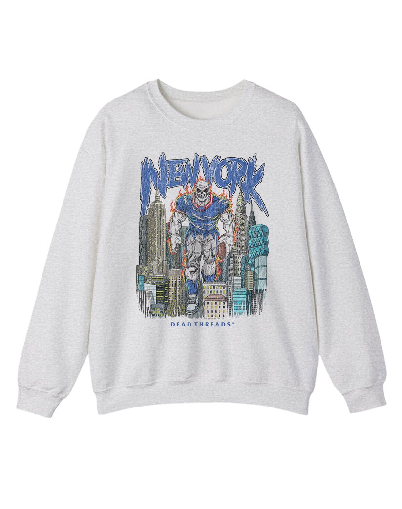 NEW YORK FOOTBALL BLUE CREWNECK SWEATSHIRT – Sweatshirt – Dead Threads Apparel